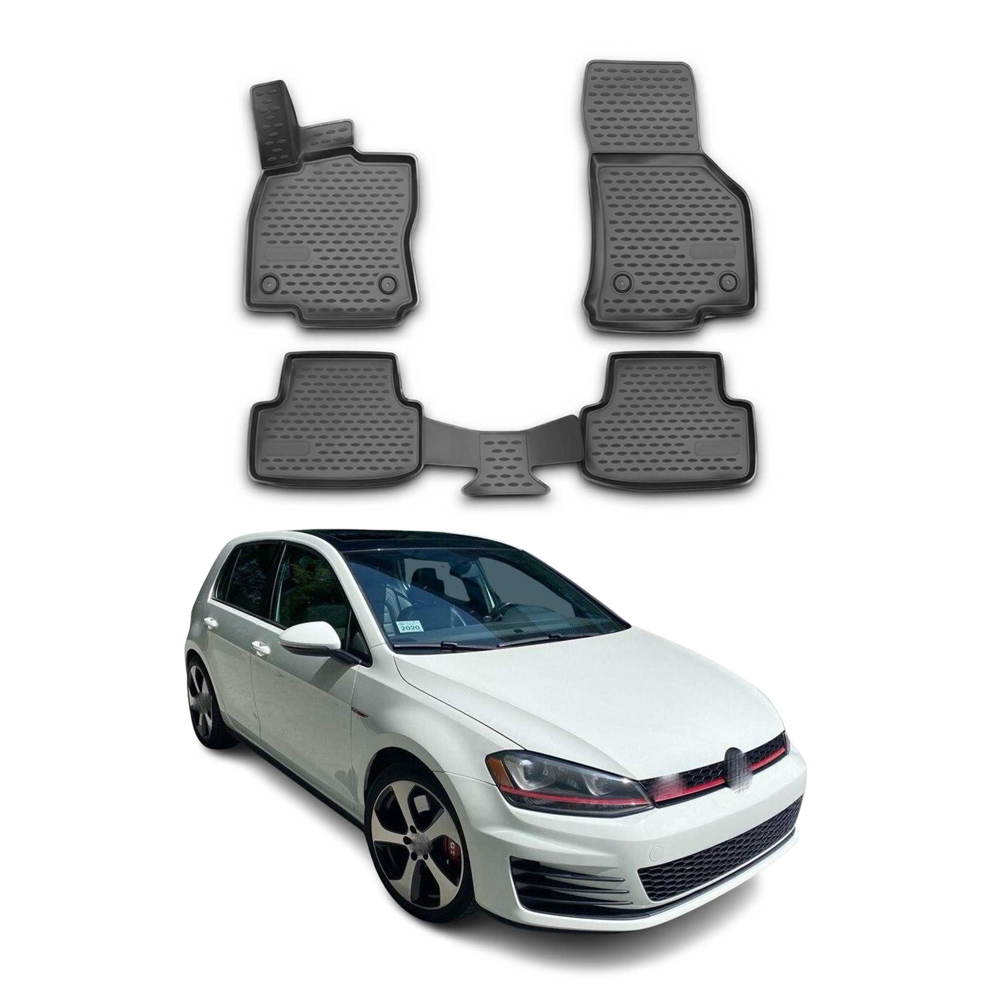 OMAC Alfombrillas De Coche para VW Golf VII 2012-2019 Negro Goma TPE 4Pza