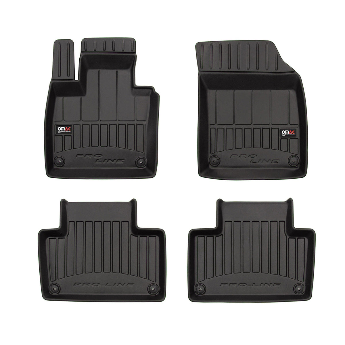 OMAC Premium Alfombrillas De Coche para Volvo XC90 2014-2024 Negro TPE Goma 4Pza