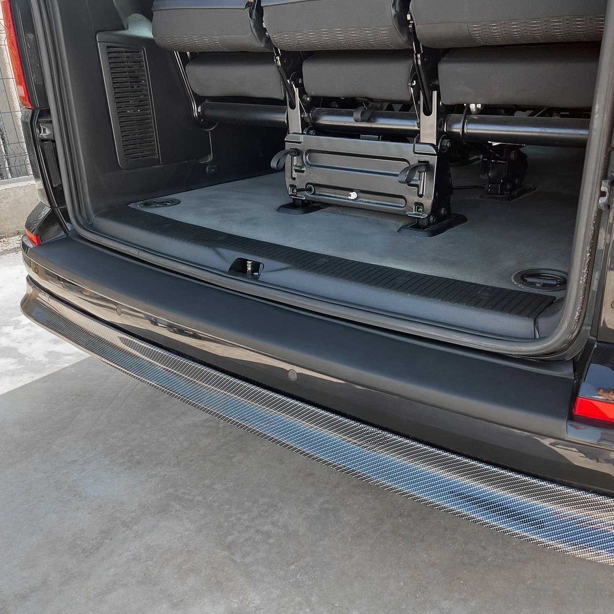 Protector de Parachoques Trasero para VW T5 Transporter 2003-2015 Negro Mate ABS