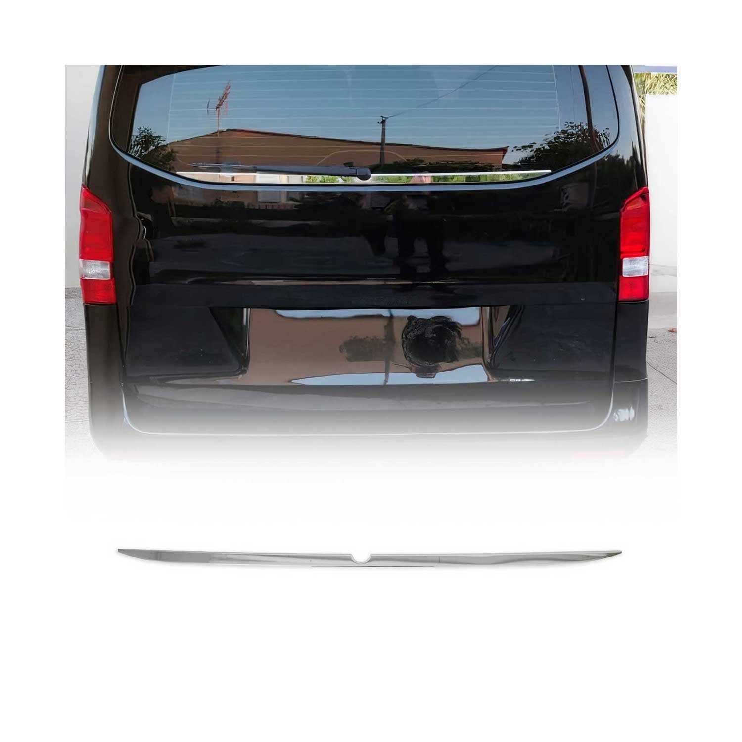 Molduras de Ventana para Mercedes Vito W447 2014-2025 Plata Brillante Acero 1Pza