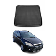 OMAC Bandeja Maletero Alfombrilla para Ford Focus Turnier 2004-2010 Negro TPE