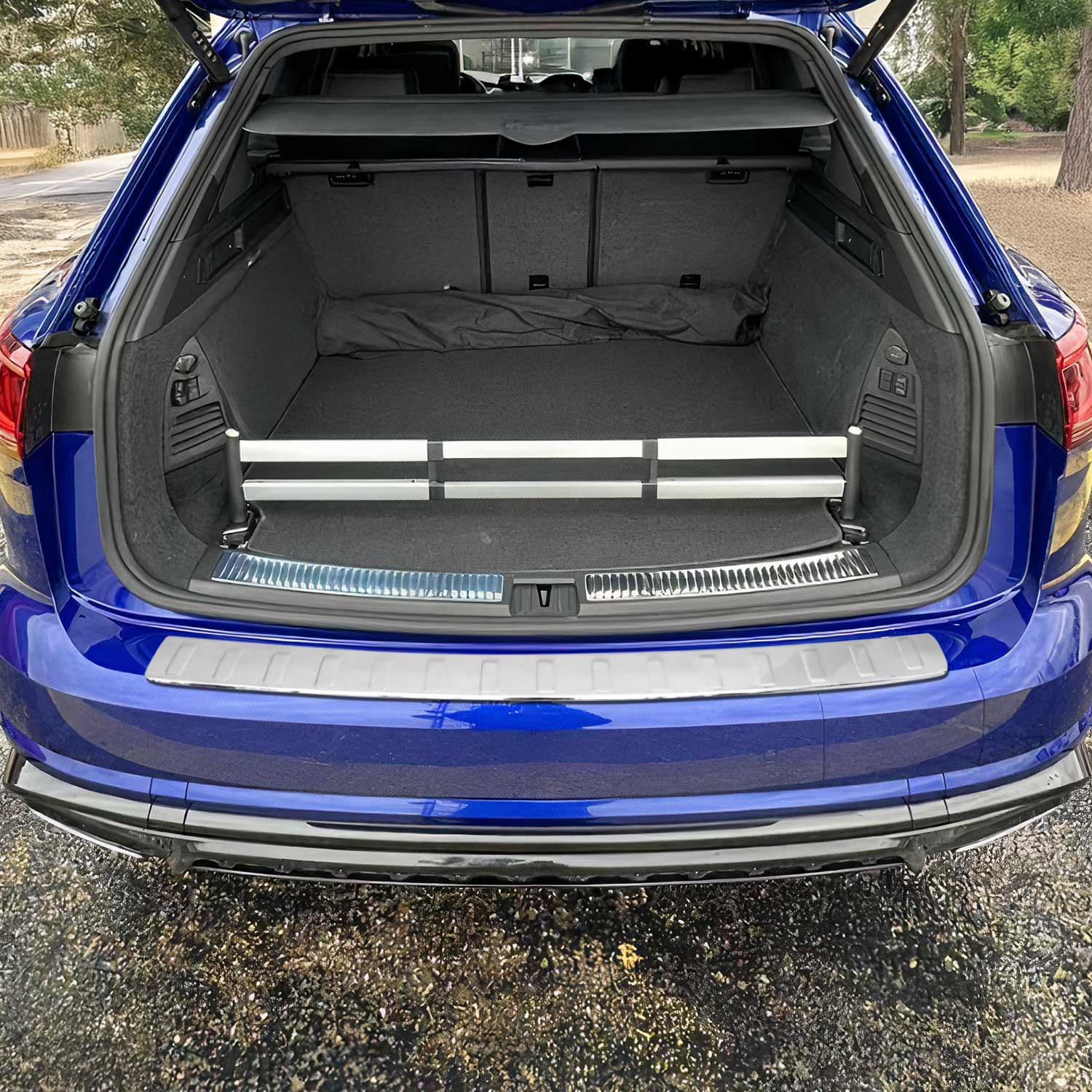 Protector de Parachoques Trasero para VW Touareg 2018-2025 Plata Brillante Acero