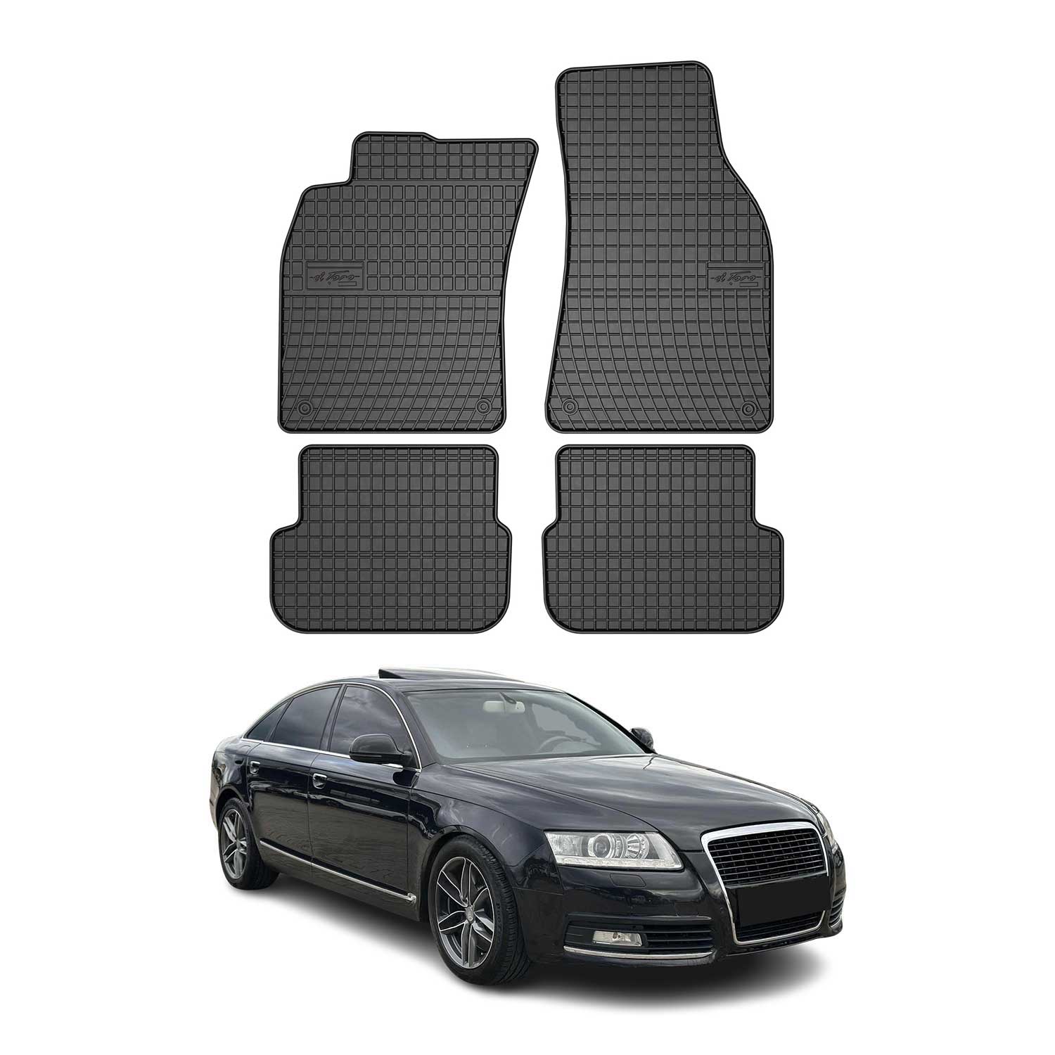 OMAC Alfombrillas De Coche para Audi A6 Sedán Familiar Allroad 2008-2011 Goma 4x
