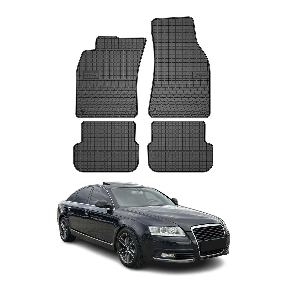 OMAC Alfombrillas De Coche para Audi A6 Sedán Familiar Allroad 2008-2011 Goma 4x