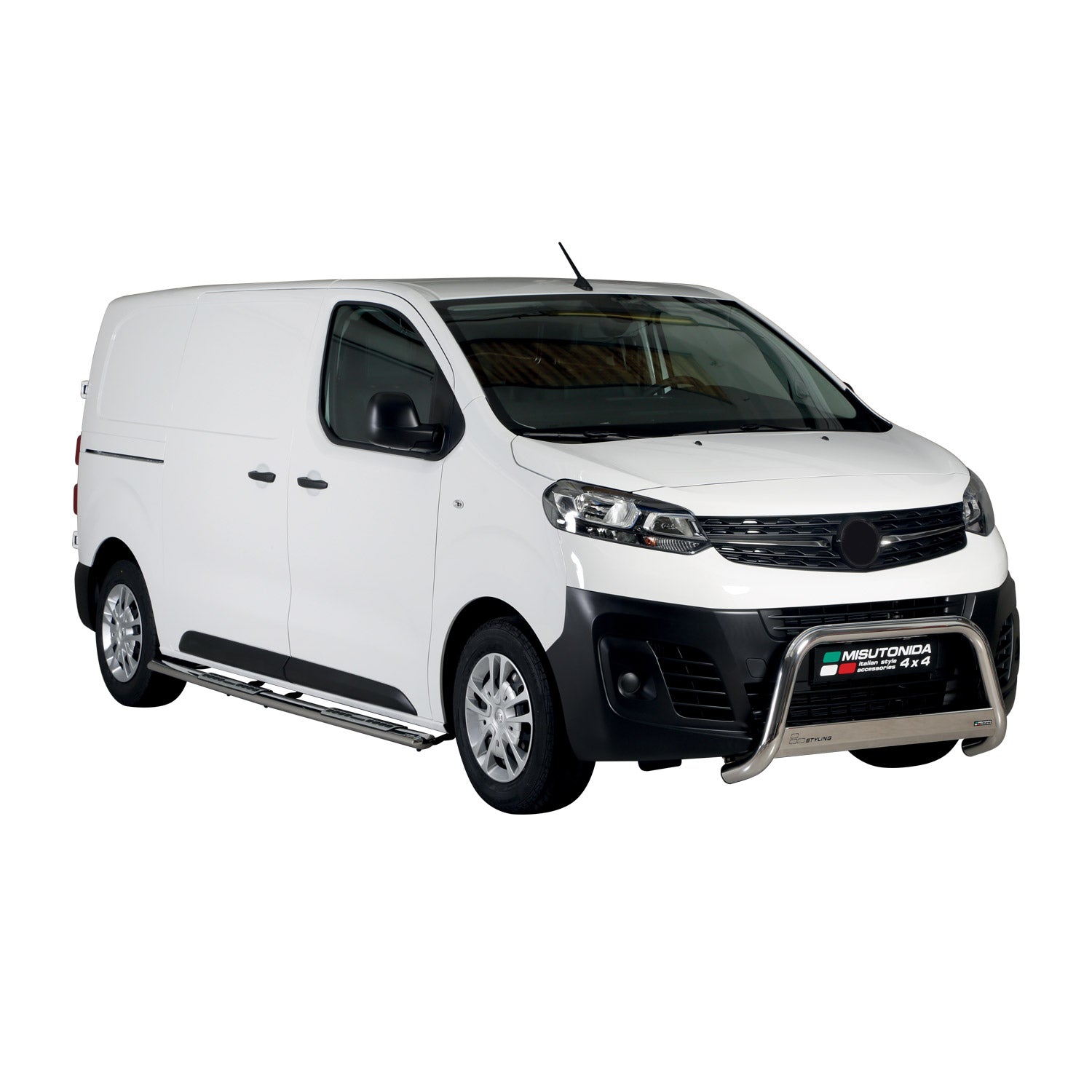 Par de Estribos Barras Laterales para Opel Vivaro 2019-2025 L2 Mitte Plata Acero