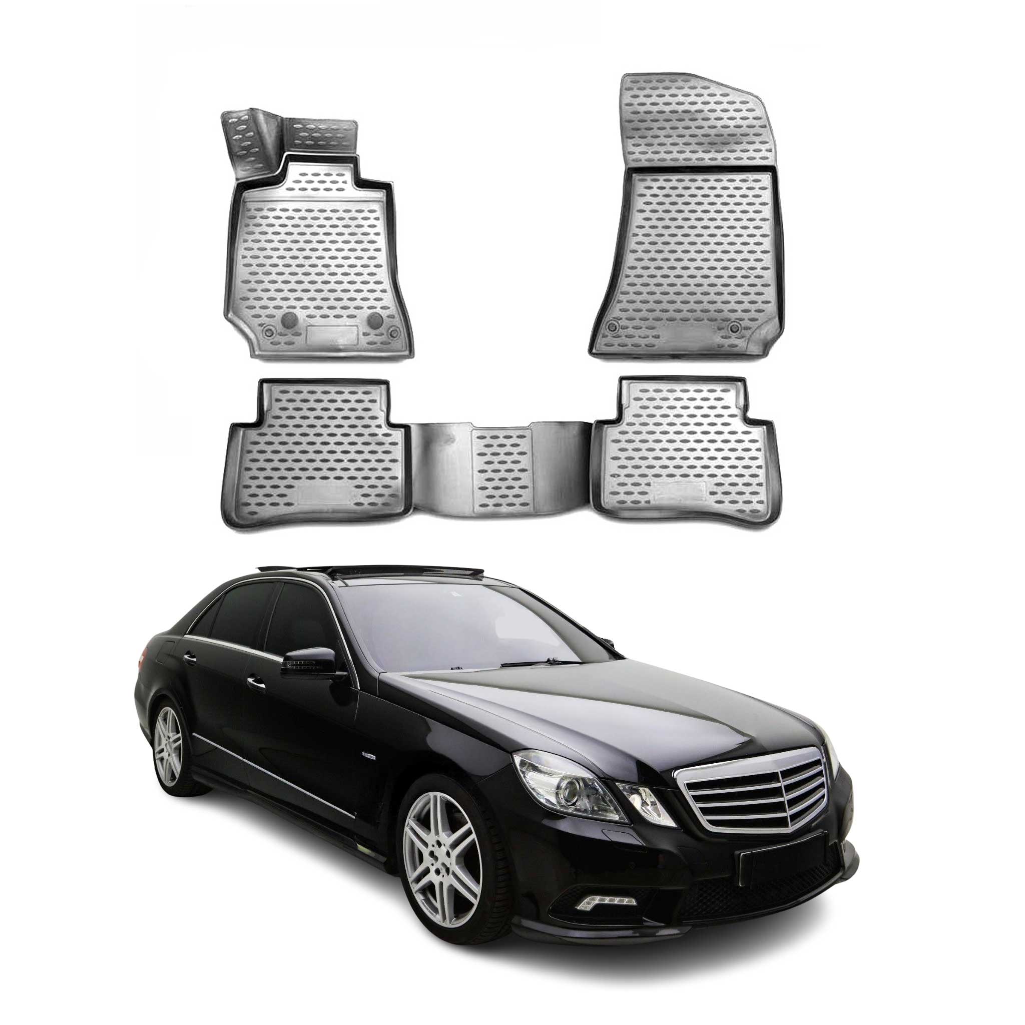 OMAC Alfombrillas De Coche para Mercedes W212 2013-2016 Gris Goma TPE 4Pza