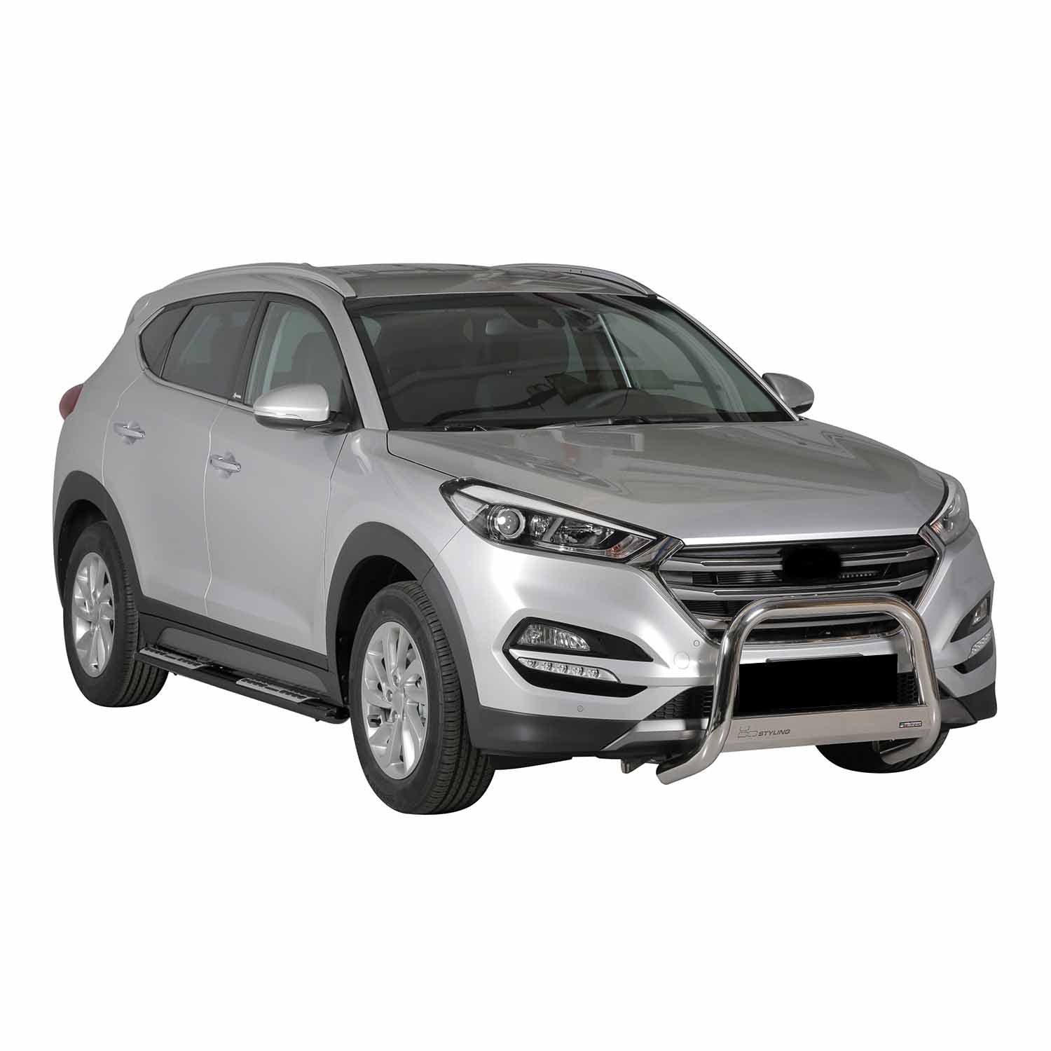 Par de Estribos Barras Laterales para Hyundai Tucson 2015-2018 Negro Acero