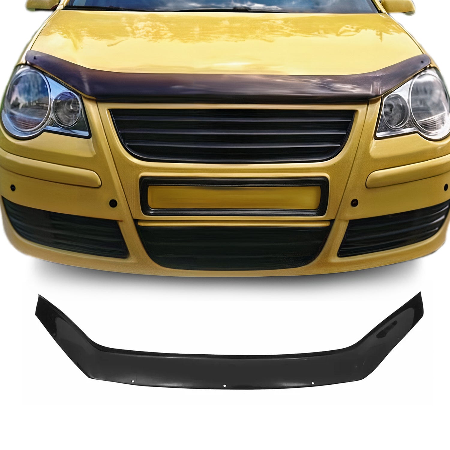 Deflector de Capó para VW Polo 2005-2009 Oscuro Brillante Acrílico