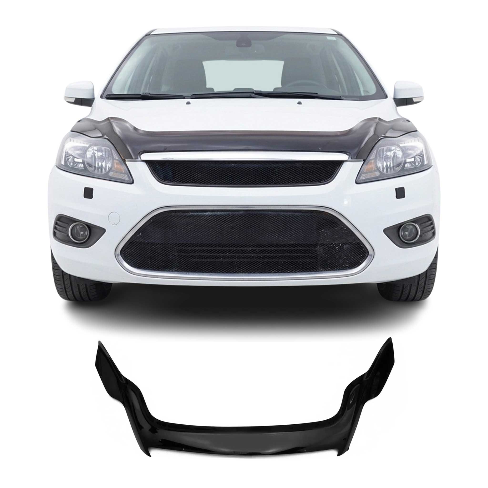 Deflector de Capó para Ford Focus 2 FL 2008-2010 Oscuro Brillante Acrílico