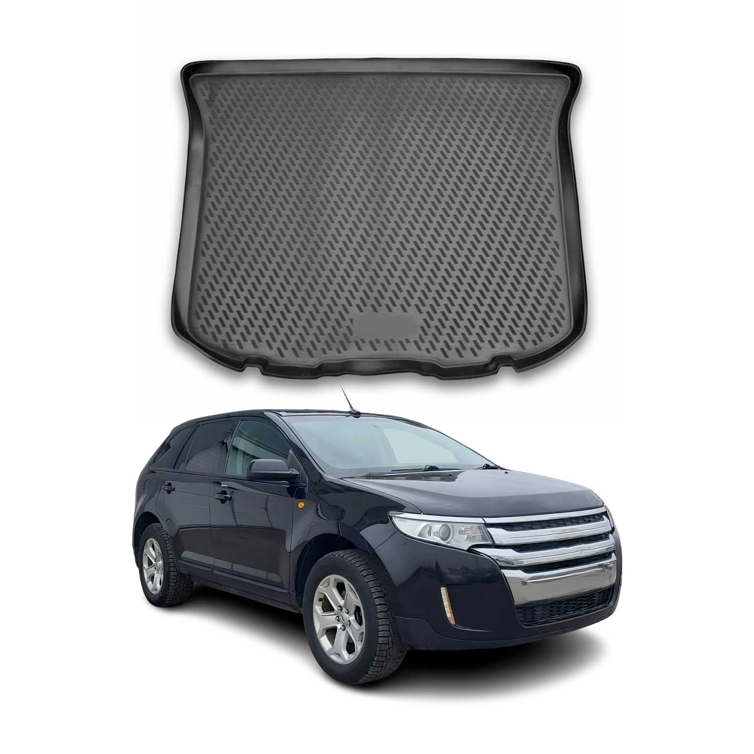 OMAC Bandeja Maletero Alfombrilla para Ford Edge 2013-2015 Negro Goma TPE 1Pza
