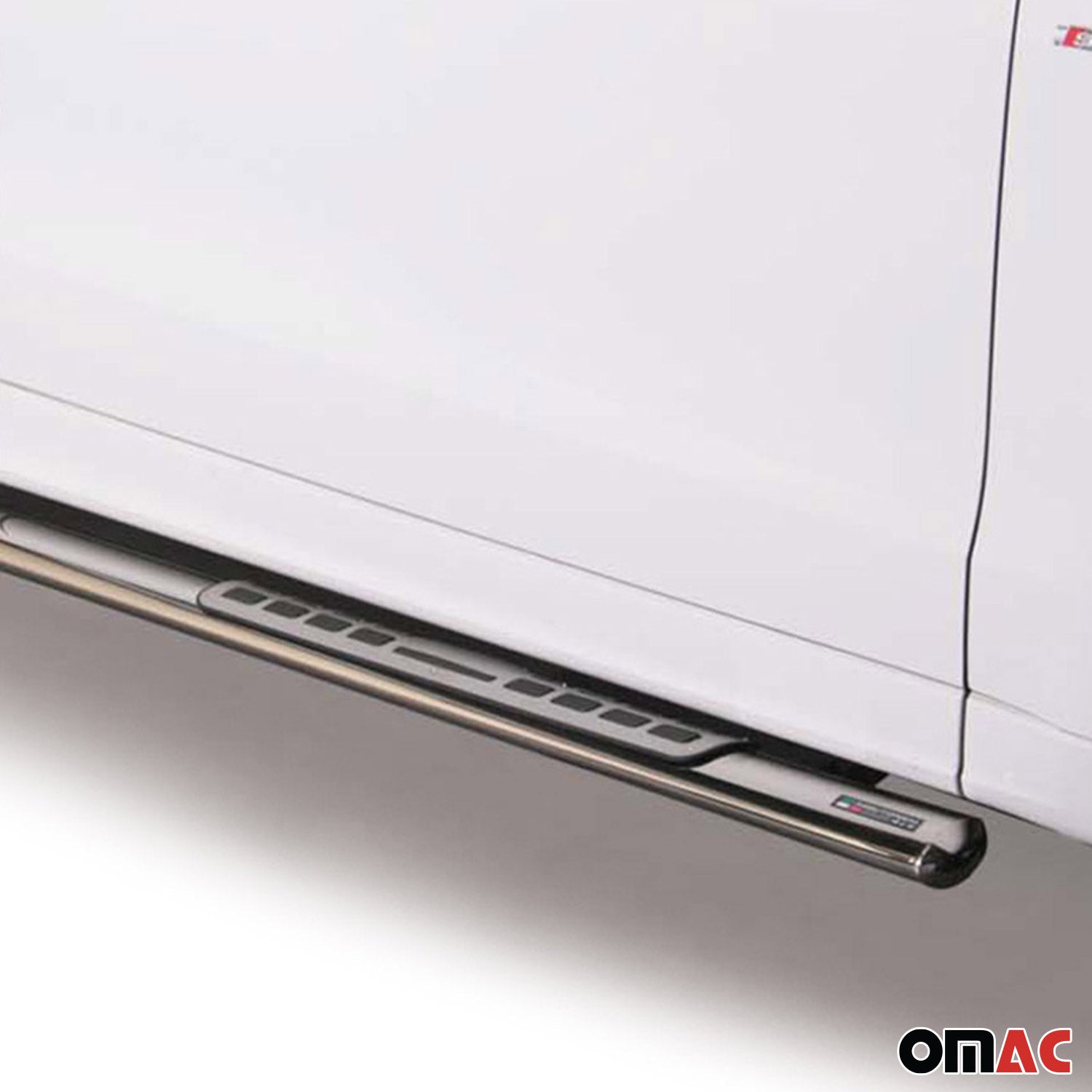 Par de Estribos Barras Laterales para Audi Q7 2006-2015 Plata Brillante Acero 2x