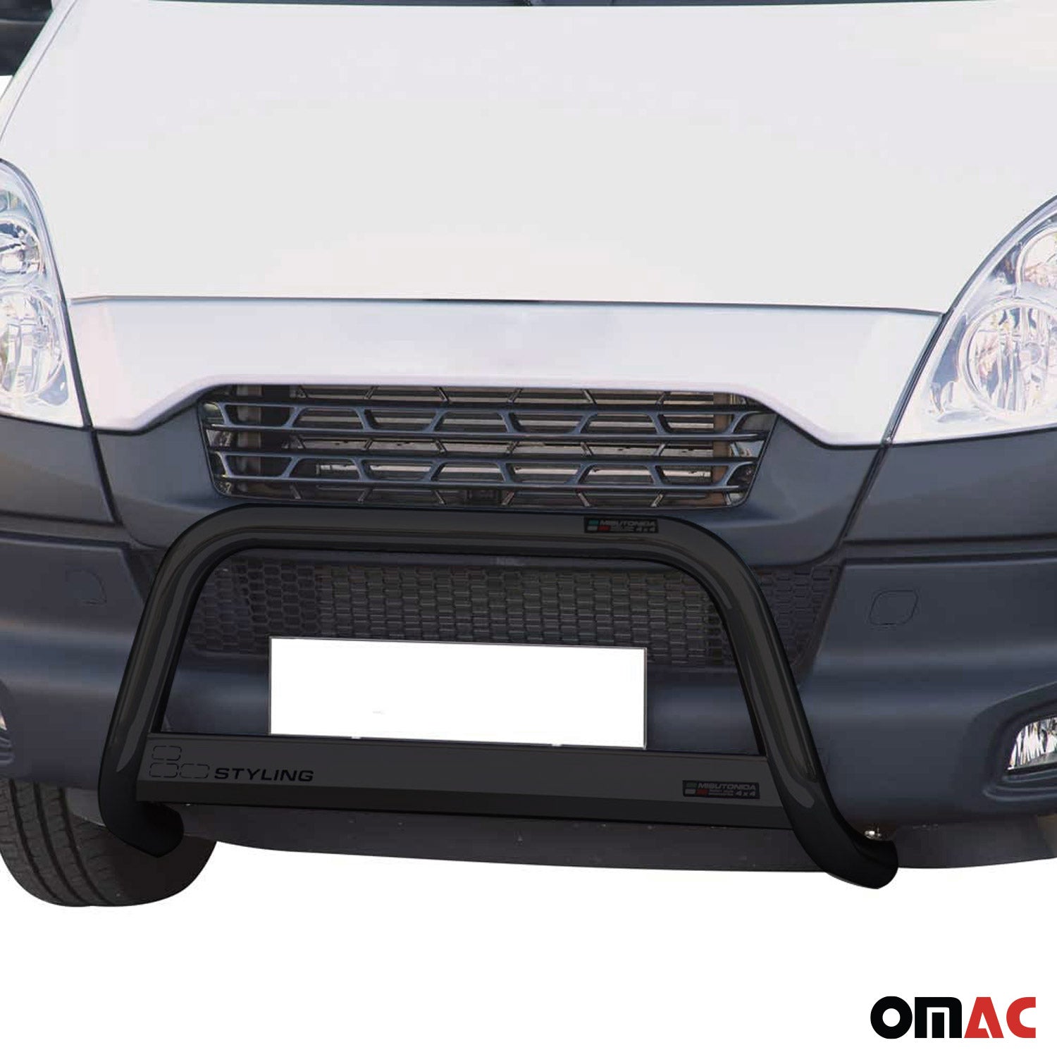 Bull Barra Frontal para Iveco Daily 2012-2014 Negro Brillante Acero 1Pza