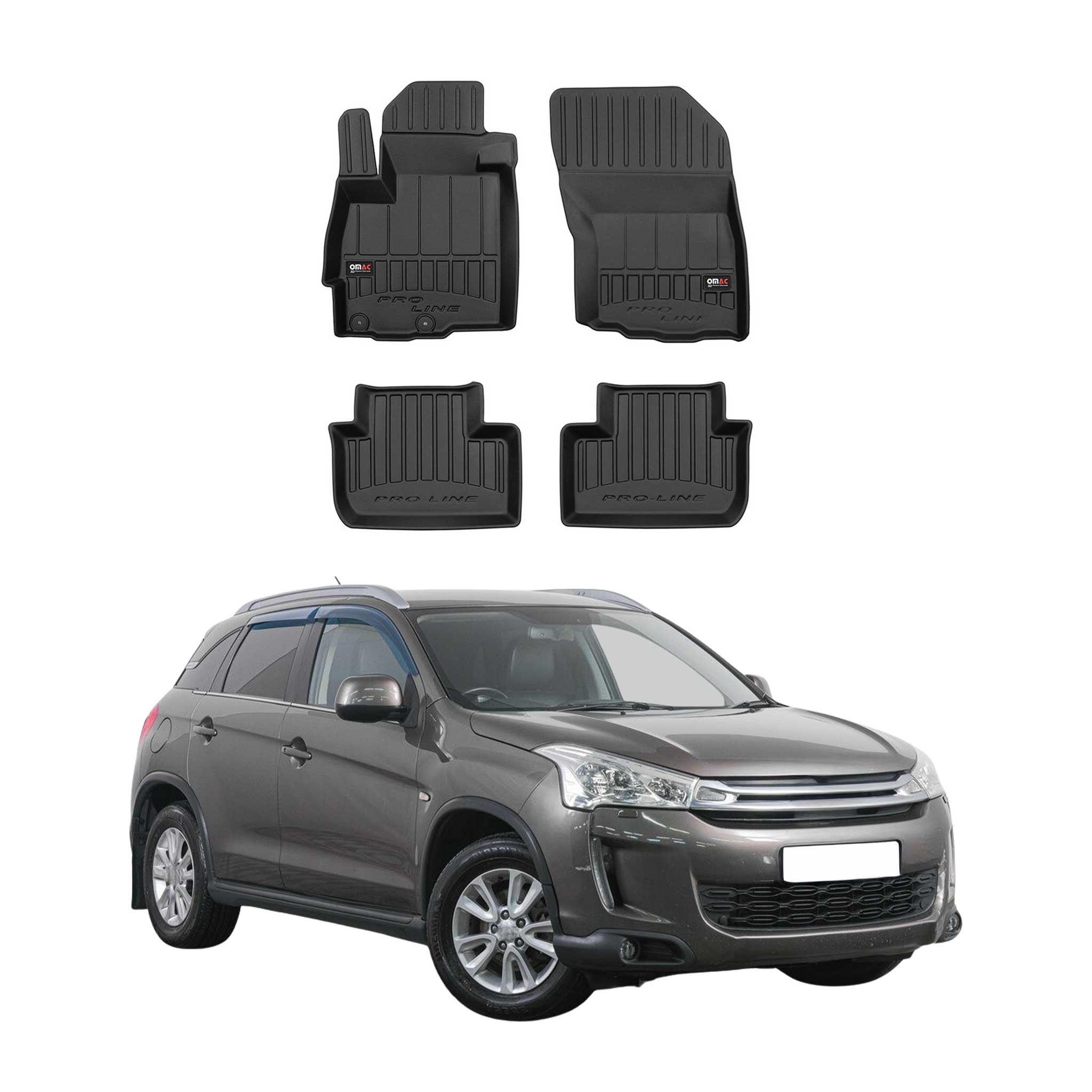 OMAC Premium Alfombrillas De Coche para Citroen C4 Aircross 2012-2017 Goma 4x