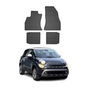 OMAC Alfombrillas De Coche para Fiat 500L 2012-2017 Negro Goma 4Pza