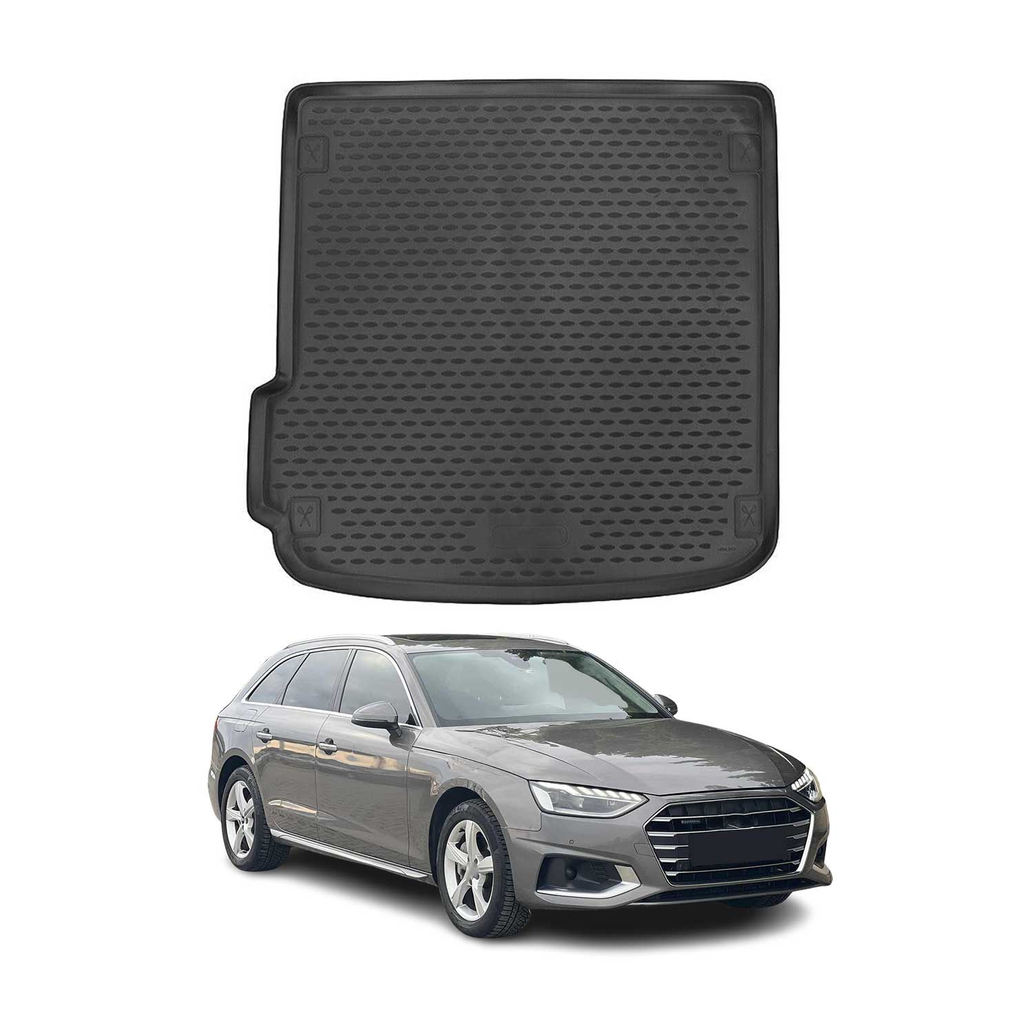 OMAC Bandeja Maletero Alfombrilla para Audi A4 B9 Familiar 2016-2025 Negro TPE