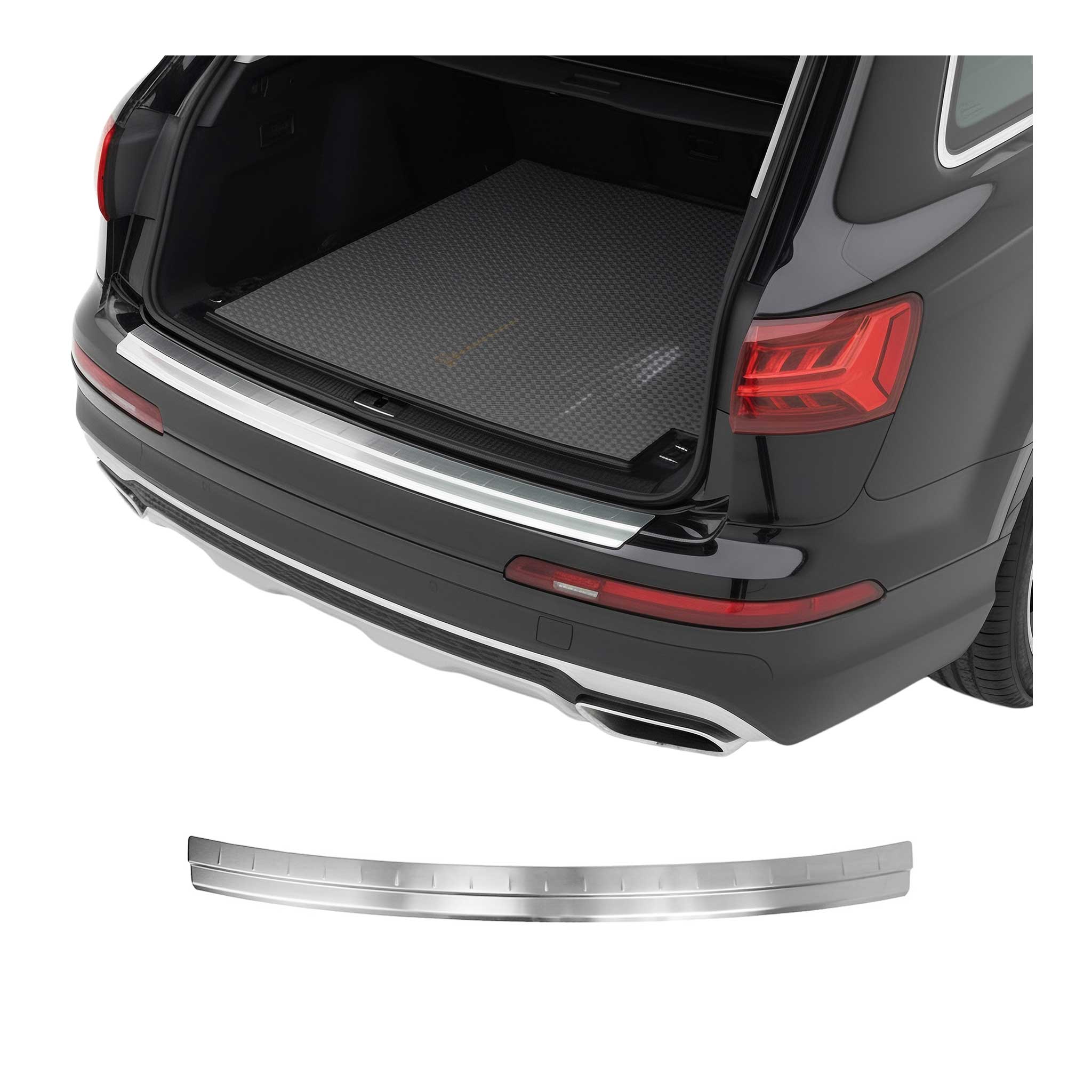 Protector de Parachoques Trasero para Audi Q7 4M 2015-2025 Acero cepillado