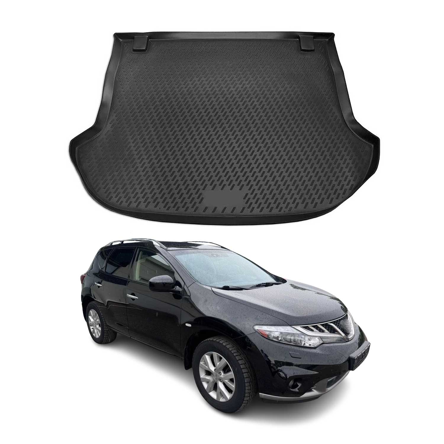 OMAC Bandeja Maletero Alfombrilla para Nissan Murano 2008-2015 Negro Goma TPE