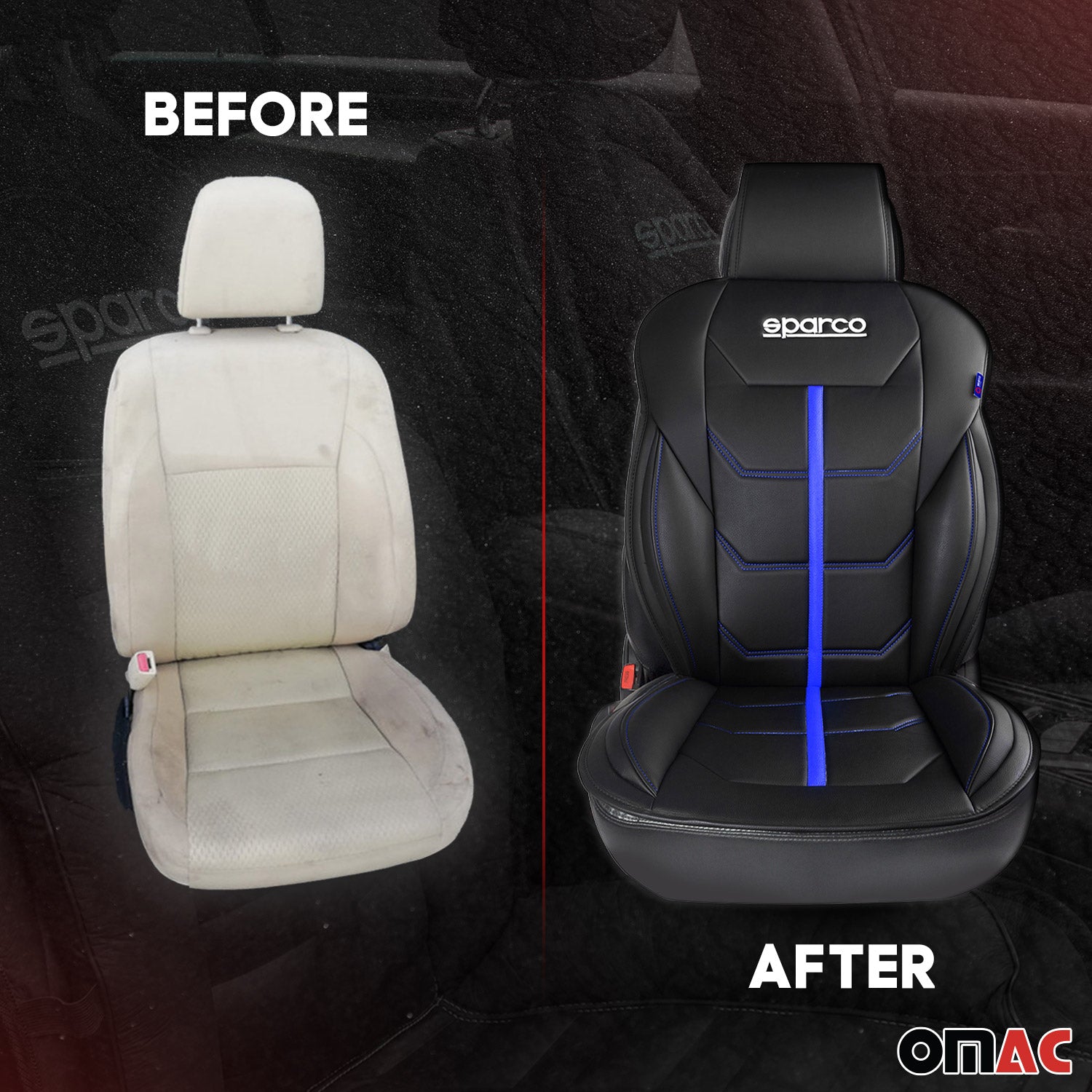 Sparco Funda de Asiento para Automóvil Universal Negro Azul