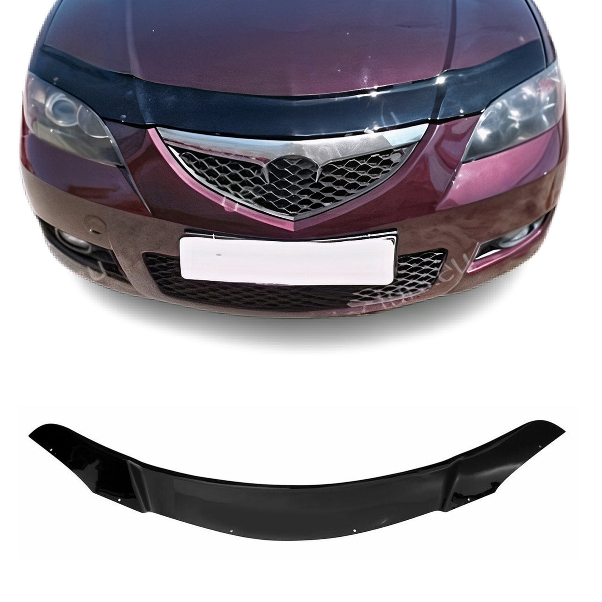 Deflector de Capó para Mazda 3 2003-2009 Sedán Oscuro Brillante Acrílico