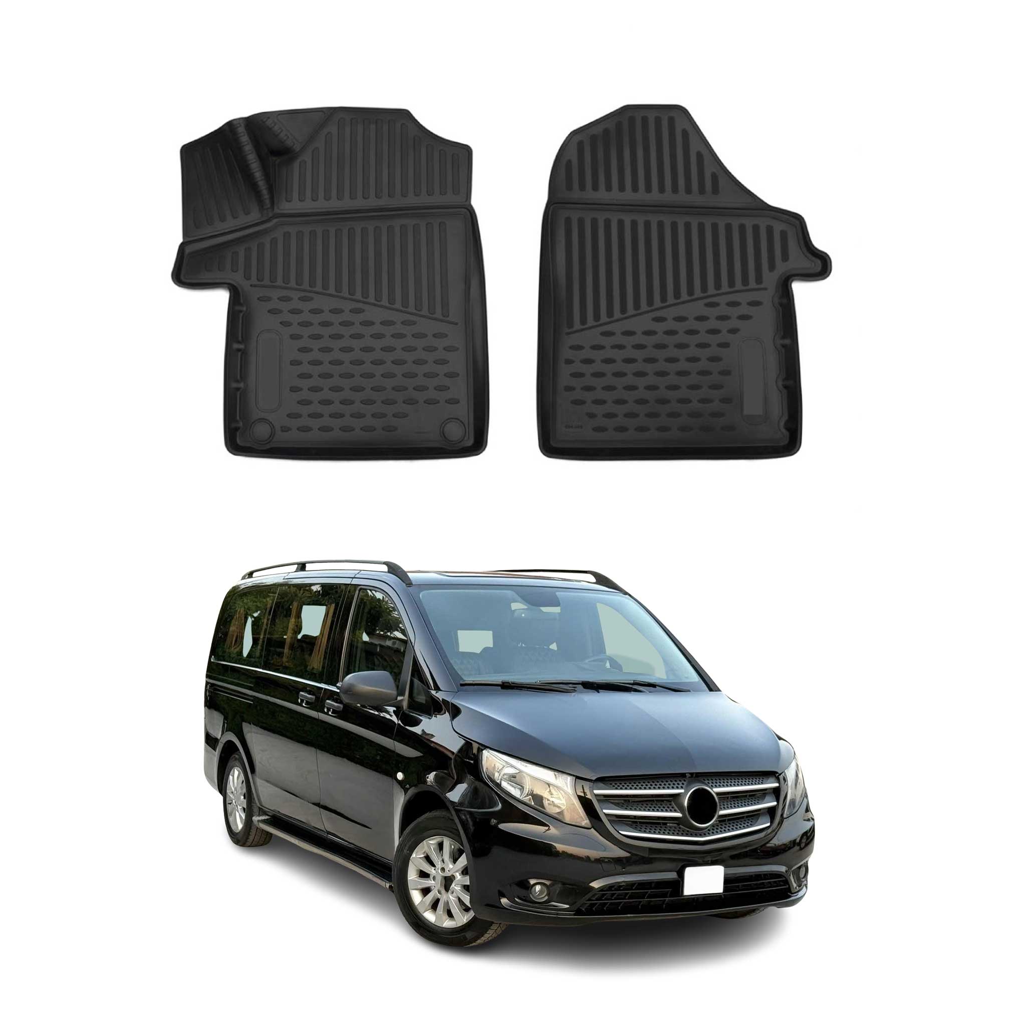 OMAC Alfombrillas De Coche para Mercedes Vito W447 2014-2025 Negro Goma TPE 2Pza