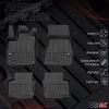 OMAC Premium Alfombrillas De Coche para Smart Forfour 2014-2025 TPE Goma 4x