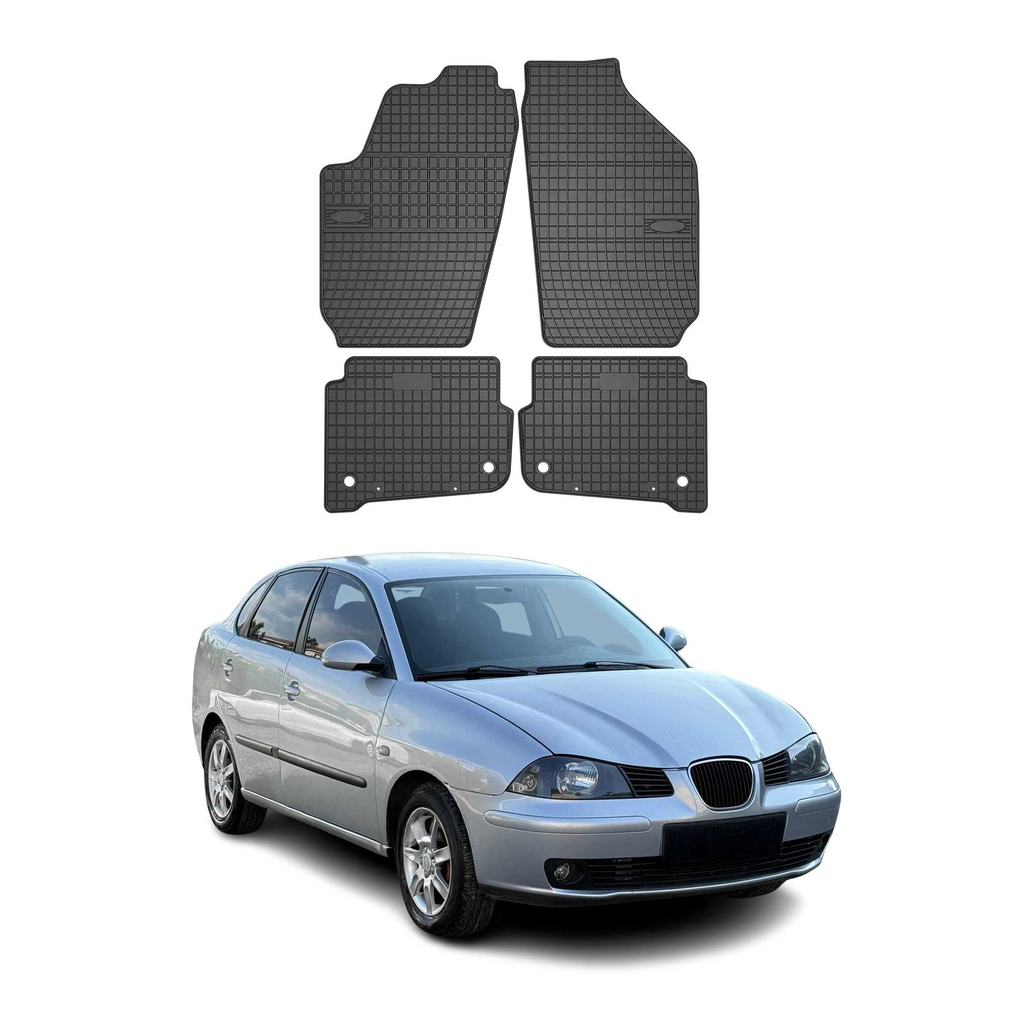 OMAC Alfombrillas De Coche para Seat Cordoba 2002-2009 Negro Goma TPE 4Pza