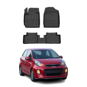 OMAC Premium Alfombrillas De Coche para Kia Picanto 2011-2017 Negro TPE Goma 3x