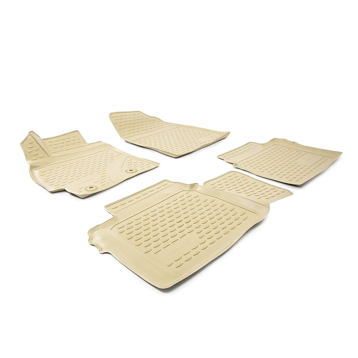 OMAC Alfombrillas De Coche para Toyota Corolla 2013-2021 Sedán Beige Goma TPE 4x