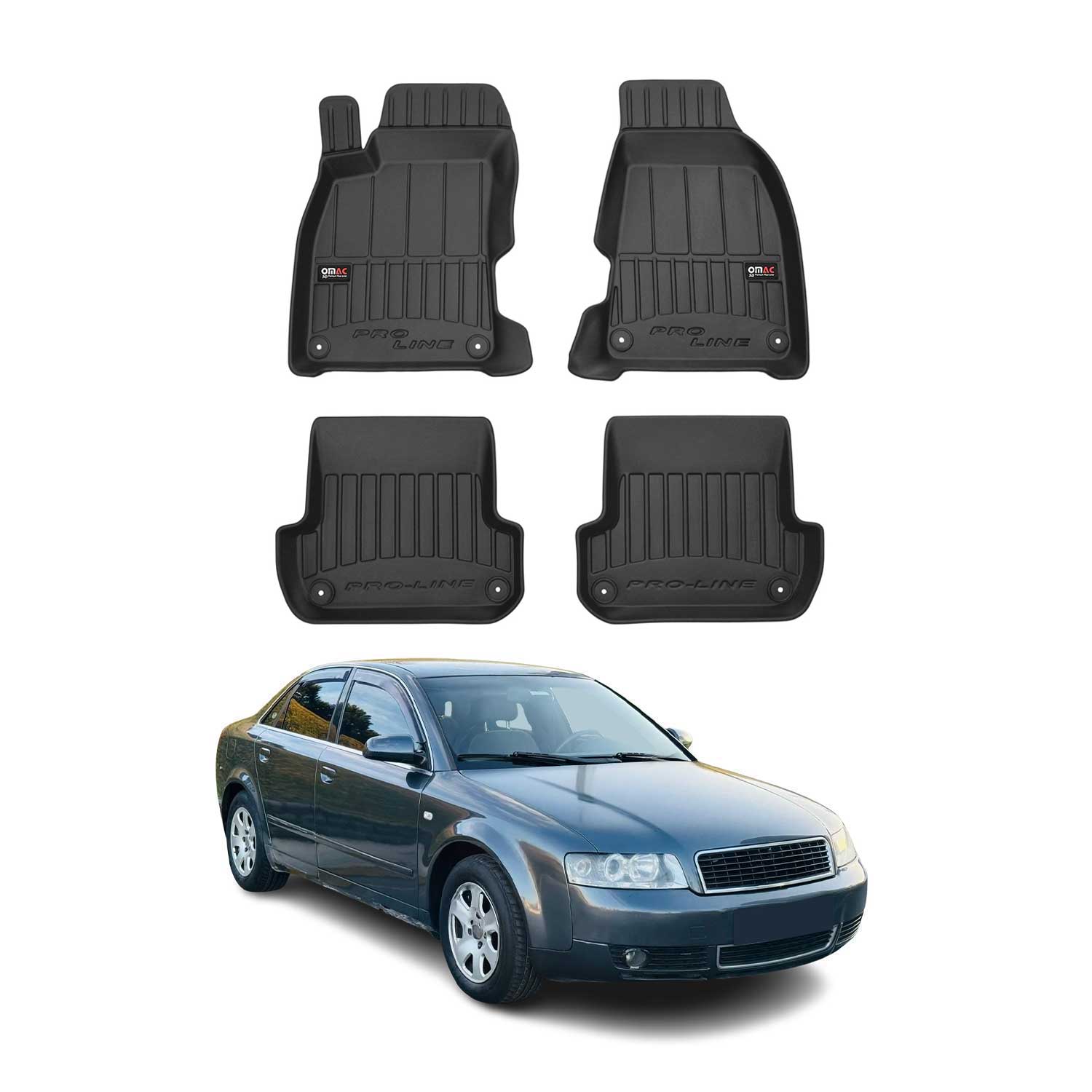 OMAC Premium Alfombrillas De Coche para Audi A4 B6 Sedán 2001-2004 TPE Goma 4x
