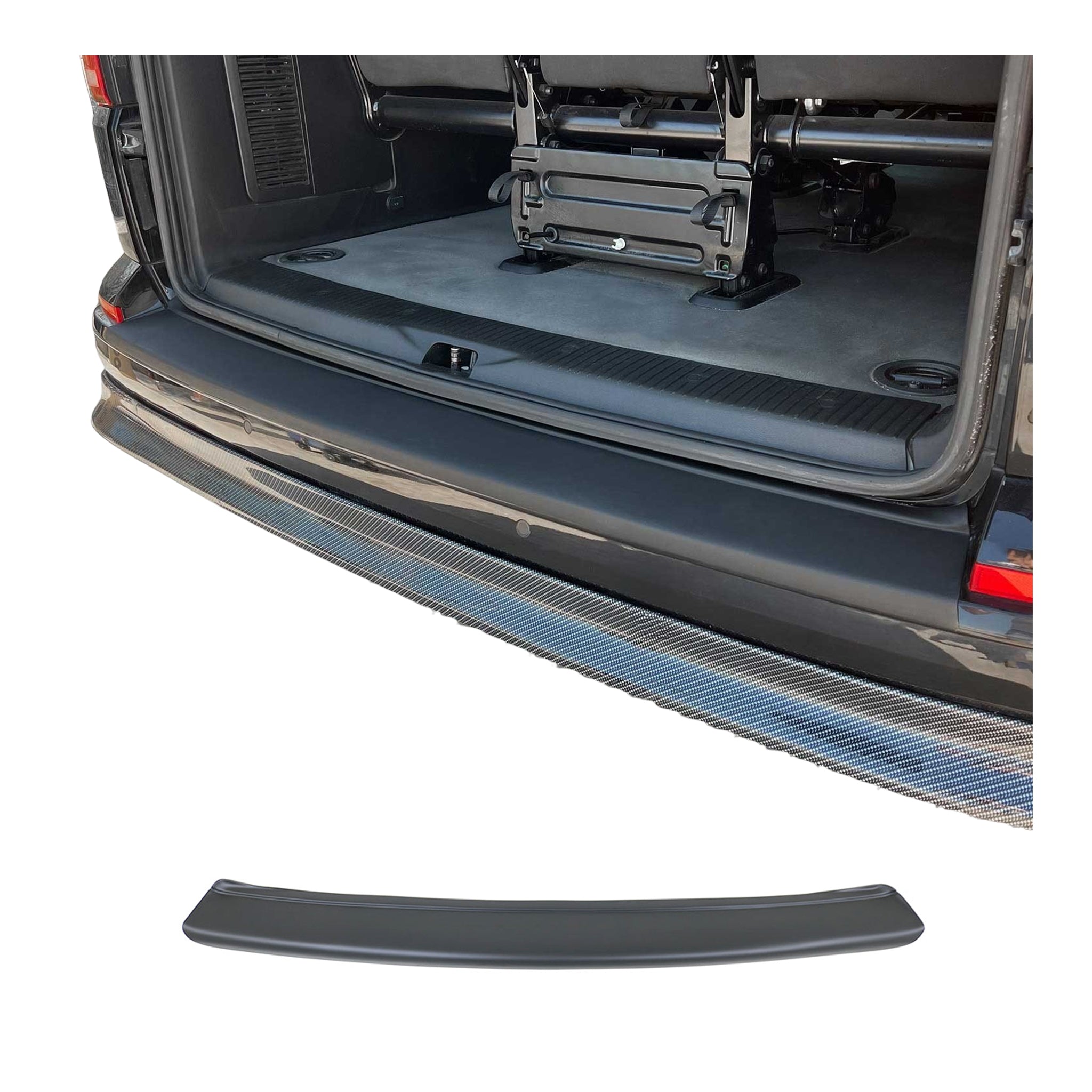 Protector de Parachoques Trasero para VW T5 Transporter 2003-2015 Negro Mate ABS