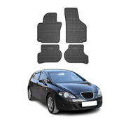 OMAC Alfombrillas De Coche para Seat Leon 2005-2013 Negro Goma TPE 4Pza