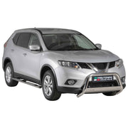 Par de Estribos Barras Laterales para Nissan X-Trail 2015-2017 Plata Acero 2x