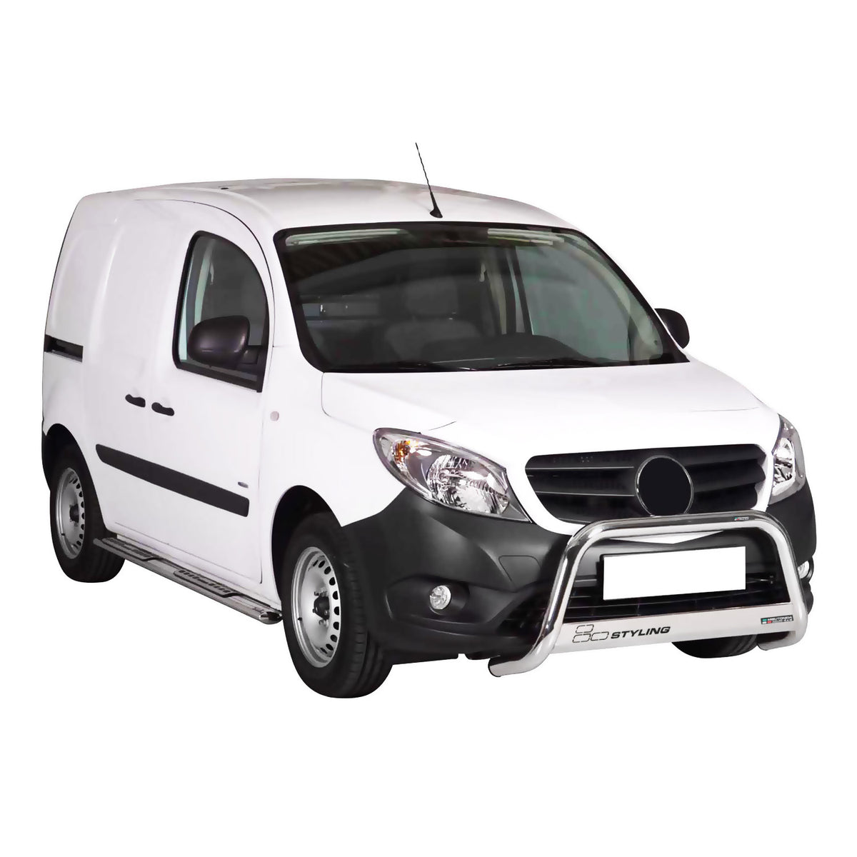 Bull Barra Frontal para Mercedes Citan 2012-2020 Plata Brillante Acero 1Pza