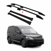 Rieles & Barras de Techo Coche para VW Caddy 2020-2025 Negro Aluminio 4Pza