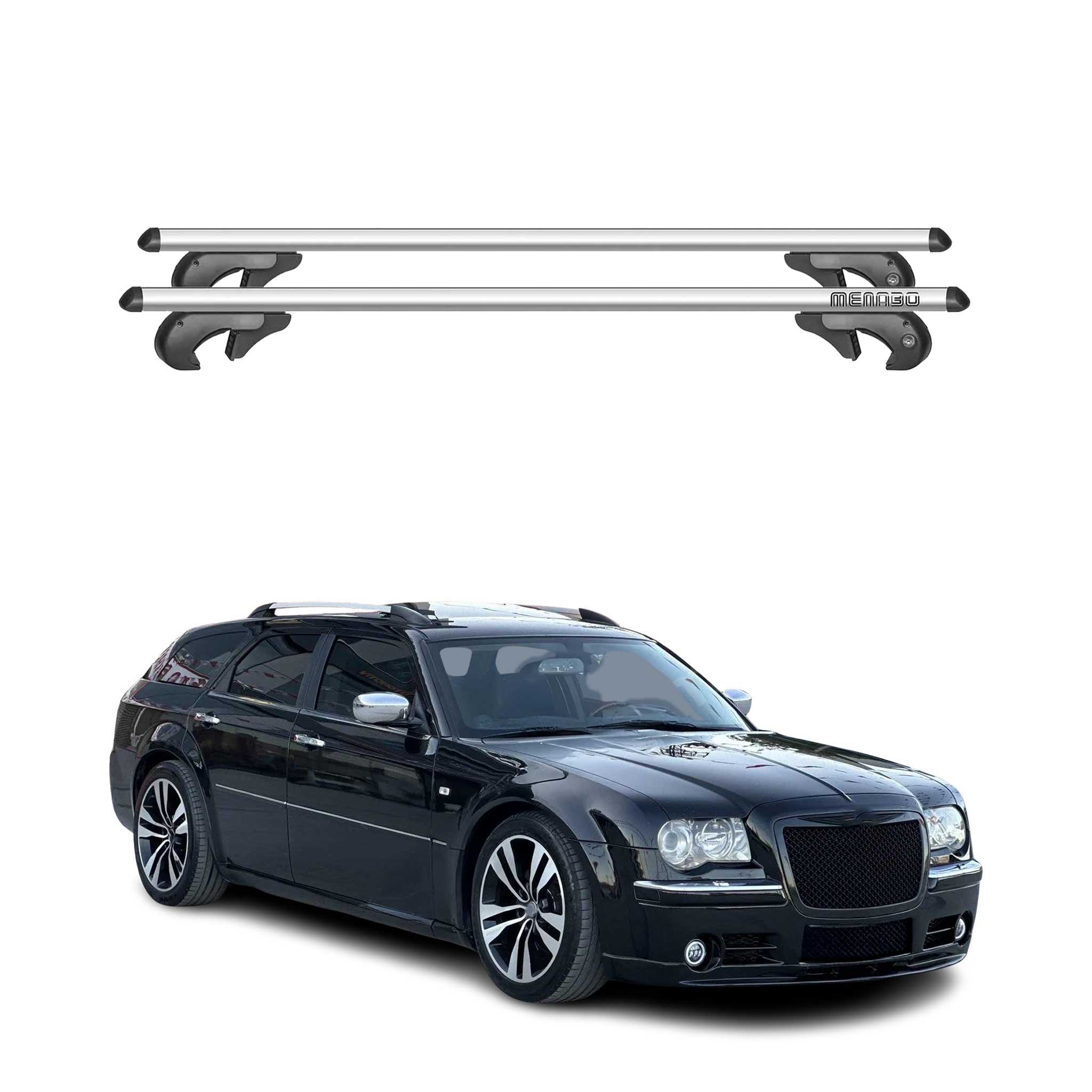 Menabo Barras de Techo Coche Barra para Chrysler 300C Touring 2004-2011 Gris Alu