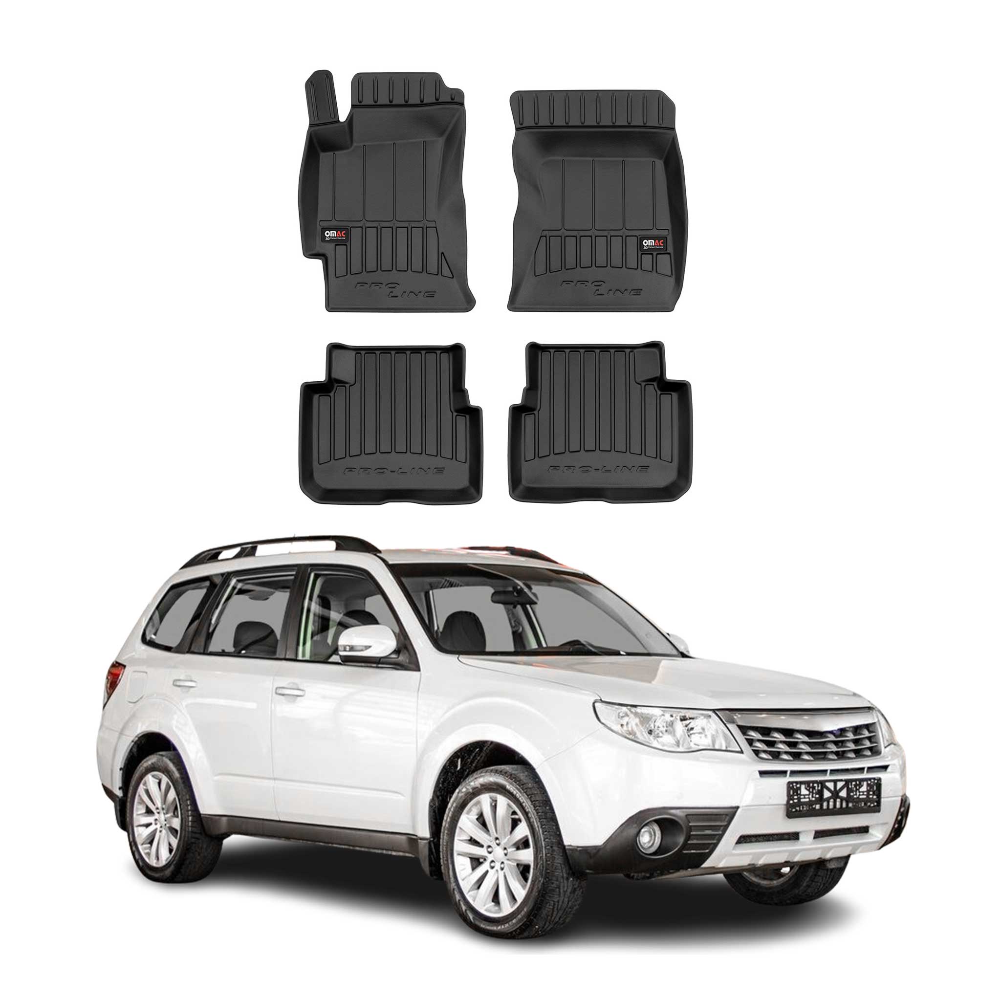 OMAC Premium Alfombrillas De Coche para Subaru Forester III 2008-2013 TPE Goma