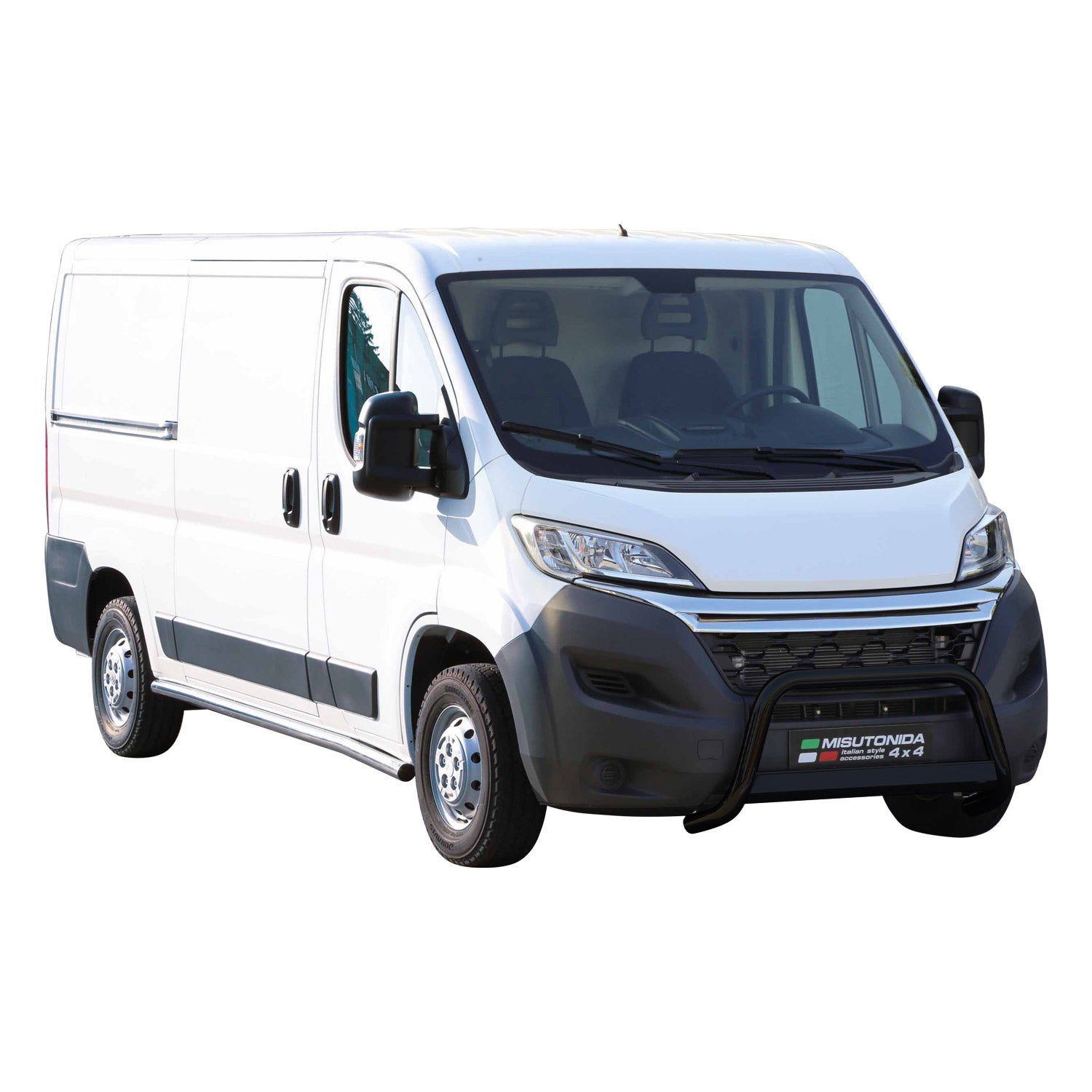 Bull Barra Frontal para Citroen Jumper 2014-2026 Negro Brillante Acero 1Pza