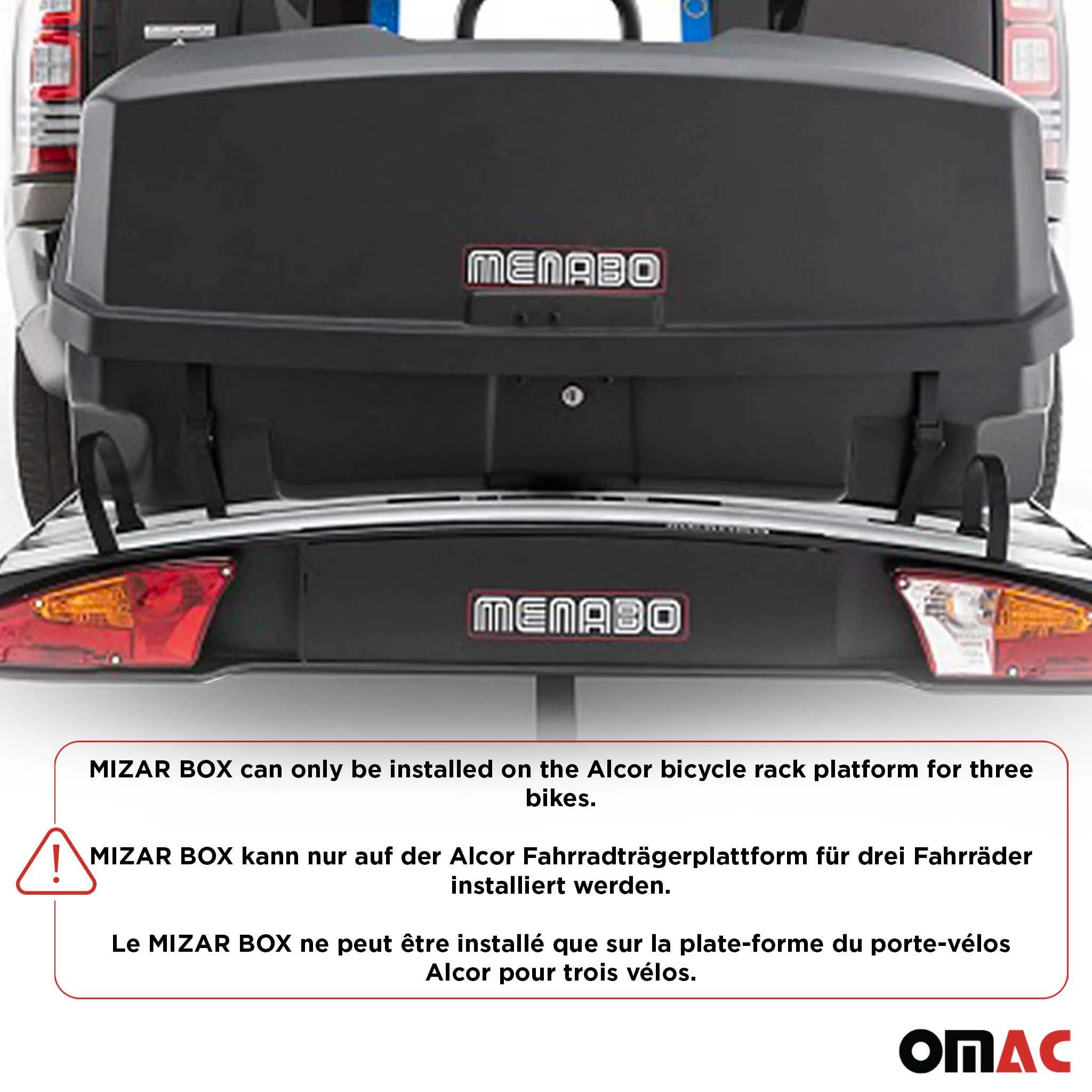 Menabo Mizar Box para Alcor 3 portabicicletas caja trasera para Universal