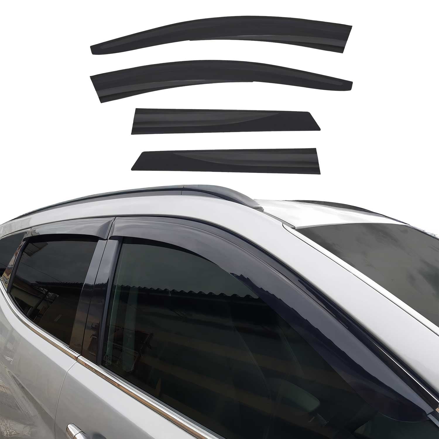 Deflectores de Aire de Viento para Dacia Duster 2018-2021 Oscuro Acrílico 4Pza