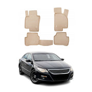 OMAC Alfombrillas De Coche para VW Passat CC 2008-2017 Beige Goma TPE 4Pza