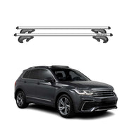 Menabo Barras de Techo Coche Barra para VW Tiguan 2016-2020 Gris Aluminio 2Pza