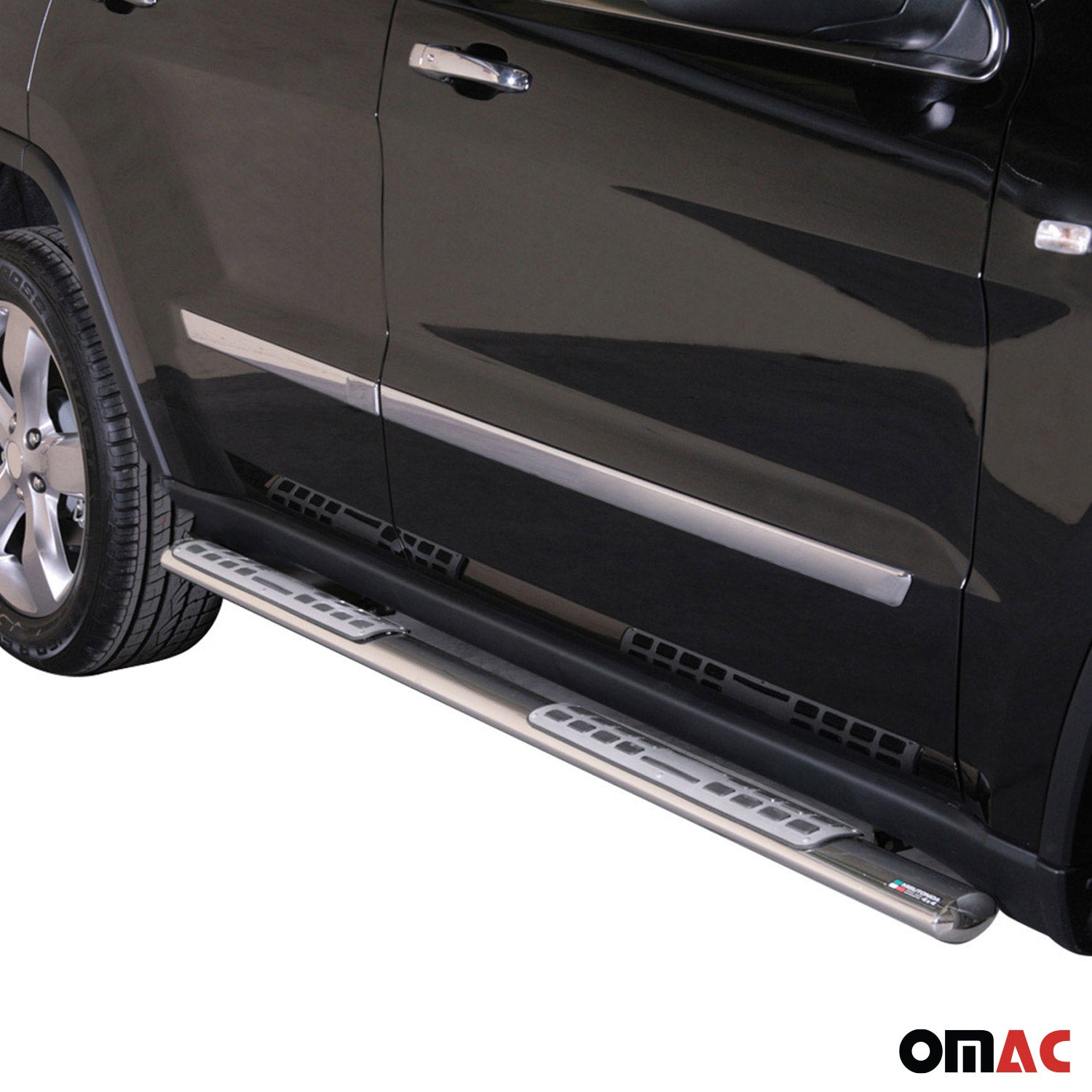 Par de Estribos Barras Laterales para Jeep Grand Cherokee 2010-2013 Plata Acero