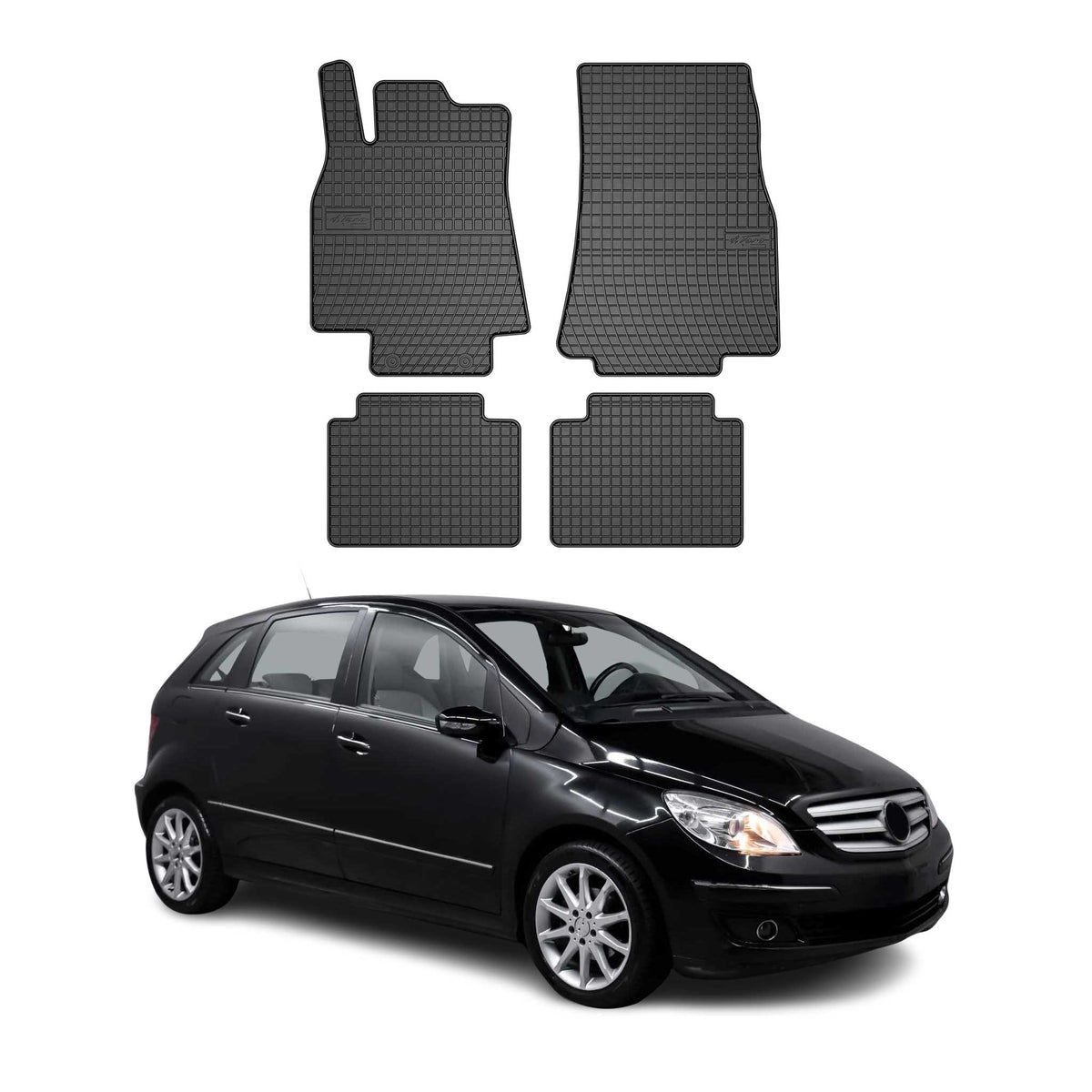 OMAC Alfombrillas De Coche para Mercedes B Class W245 2005-2011 Negro Goma 4Pza