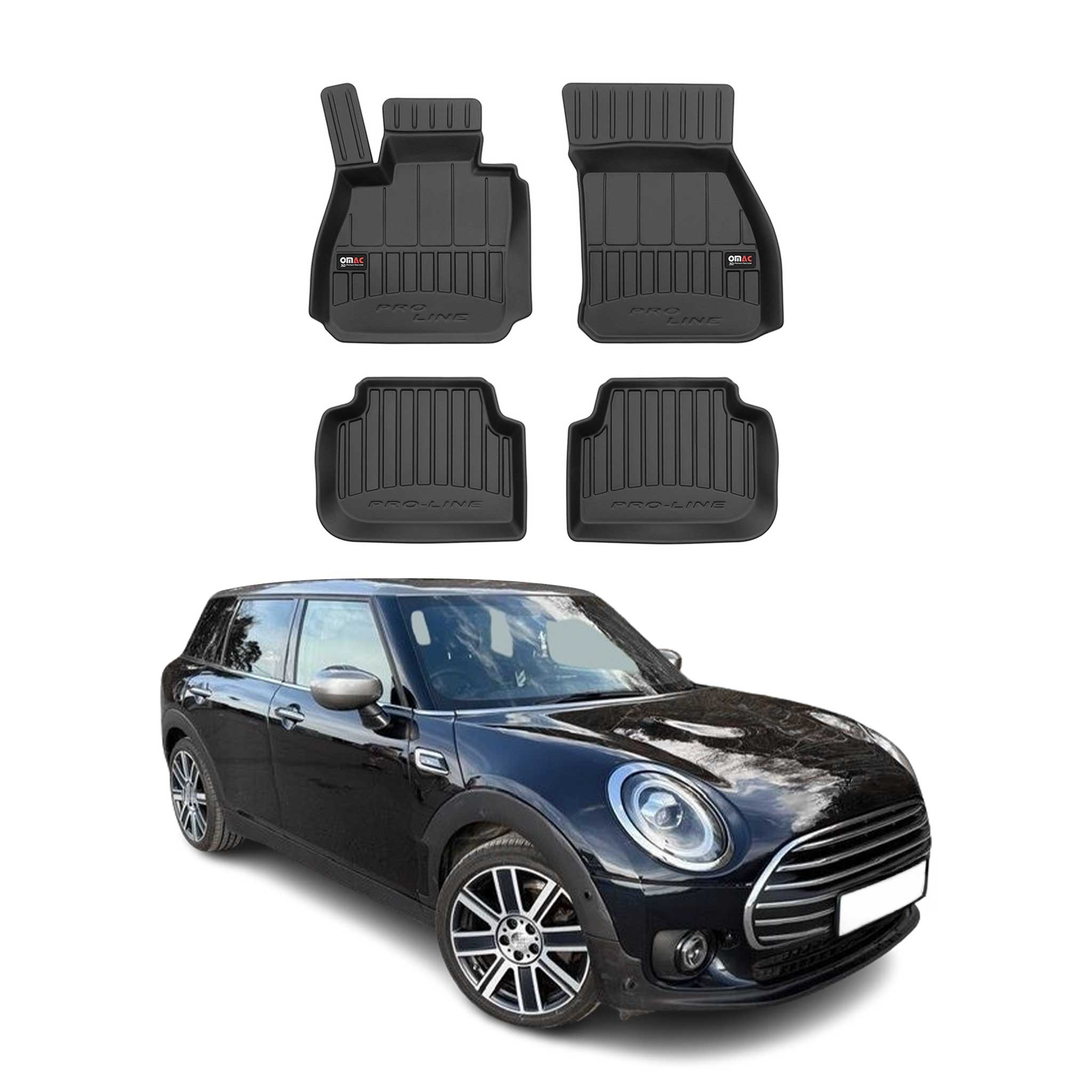 OMAC Premium Alfombrillas De Coche para Mini Clubman F54 2015-2024 TPE Goma 4x