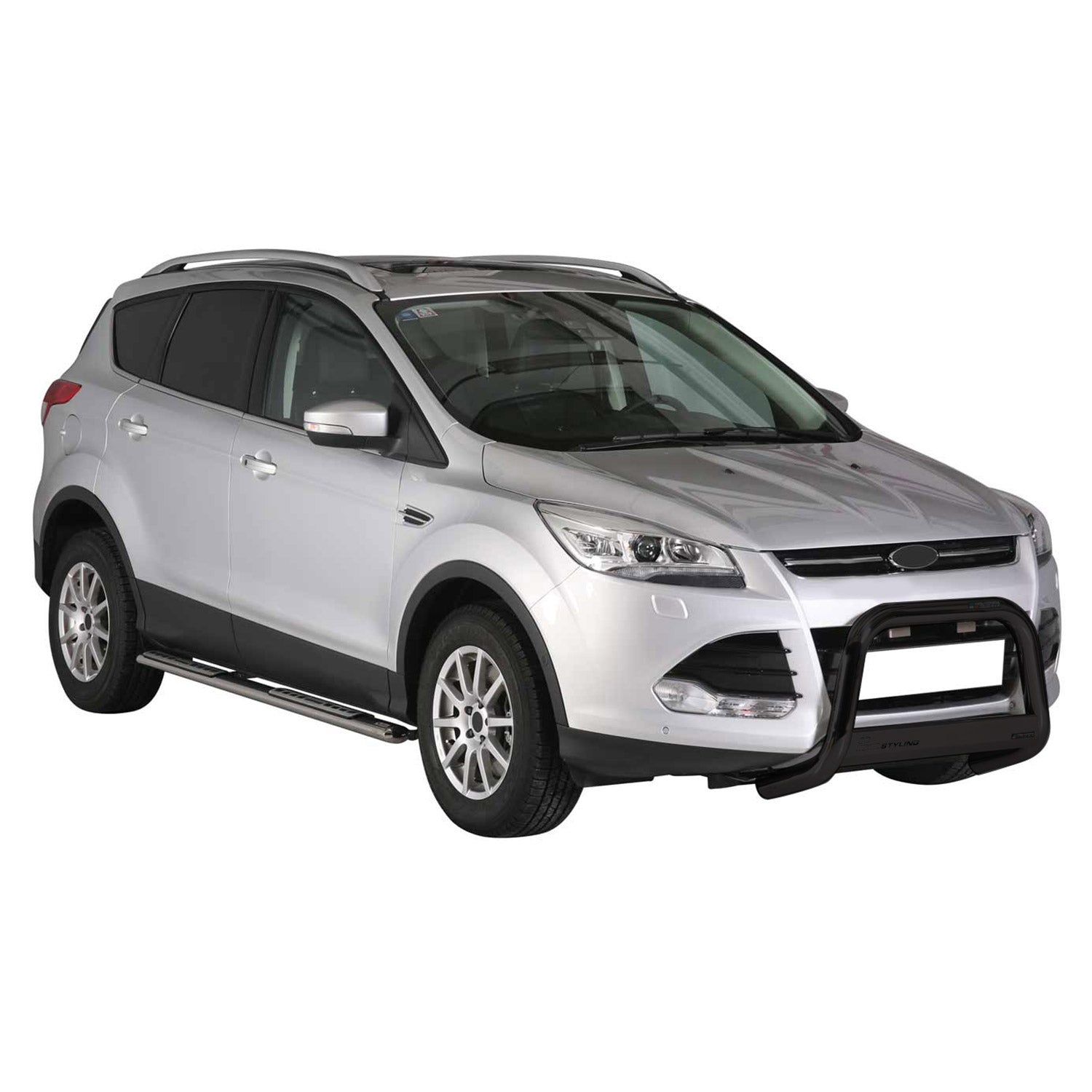 Bull Barra Frontal para Ford Kuga 2013-2016 Negro Brillante Acero