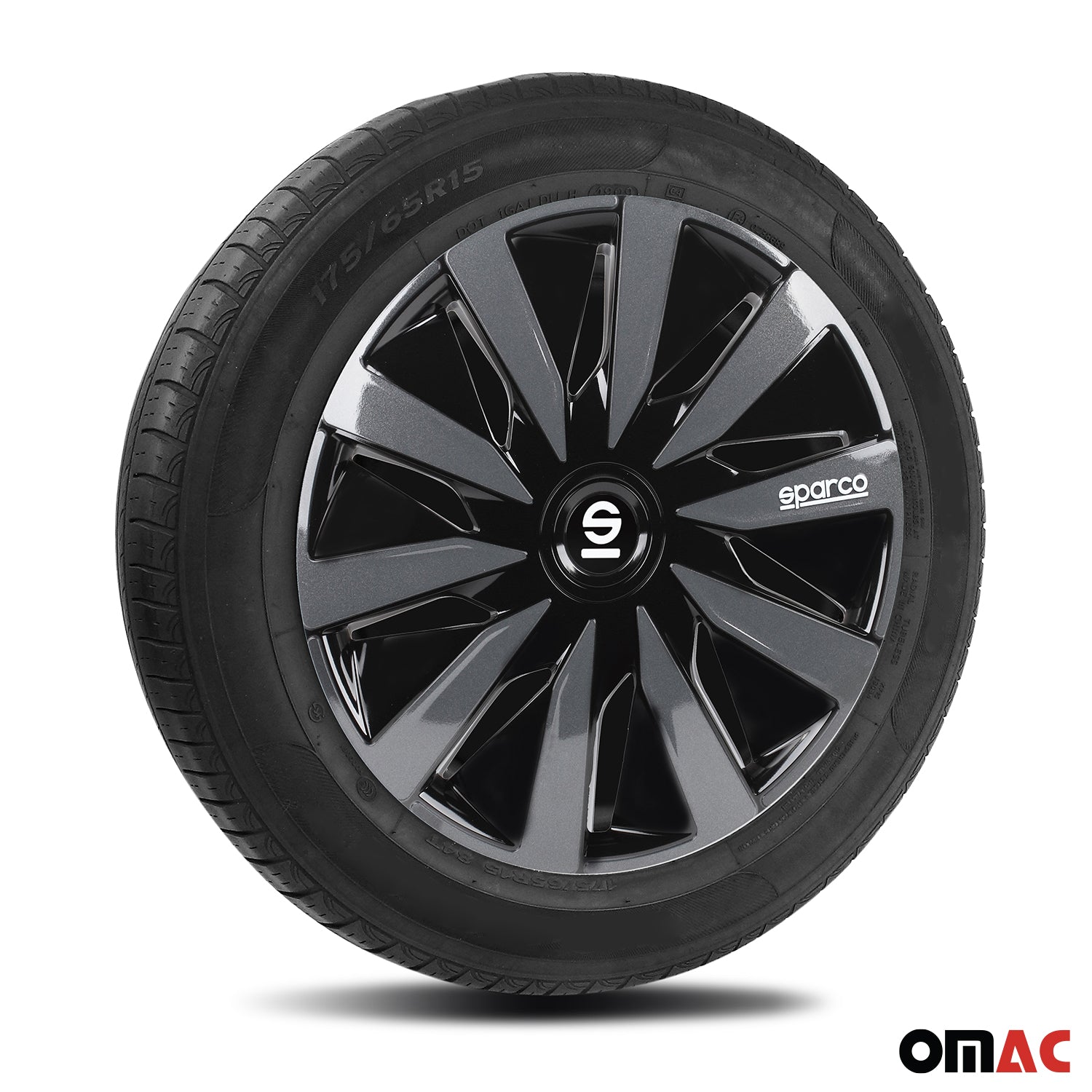 Sparco Lazio Tapacubos 14 Pulgadas Universal Gris Negro ABS Plástico