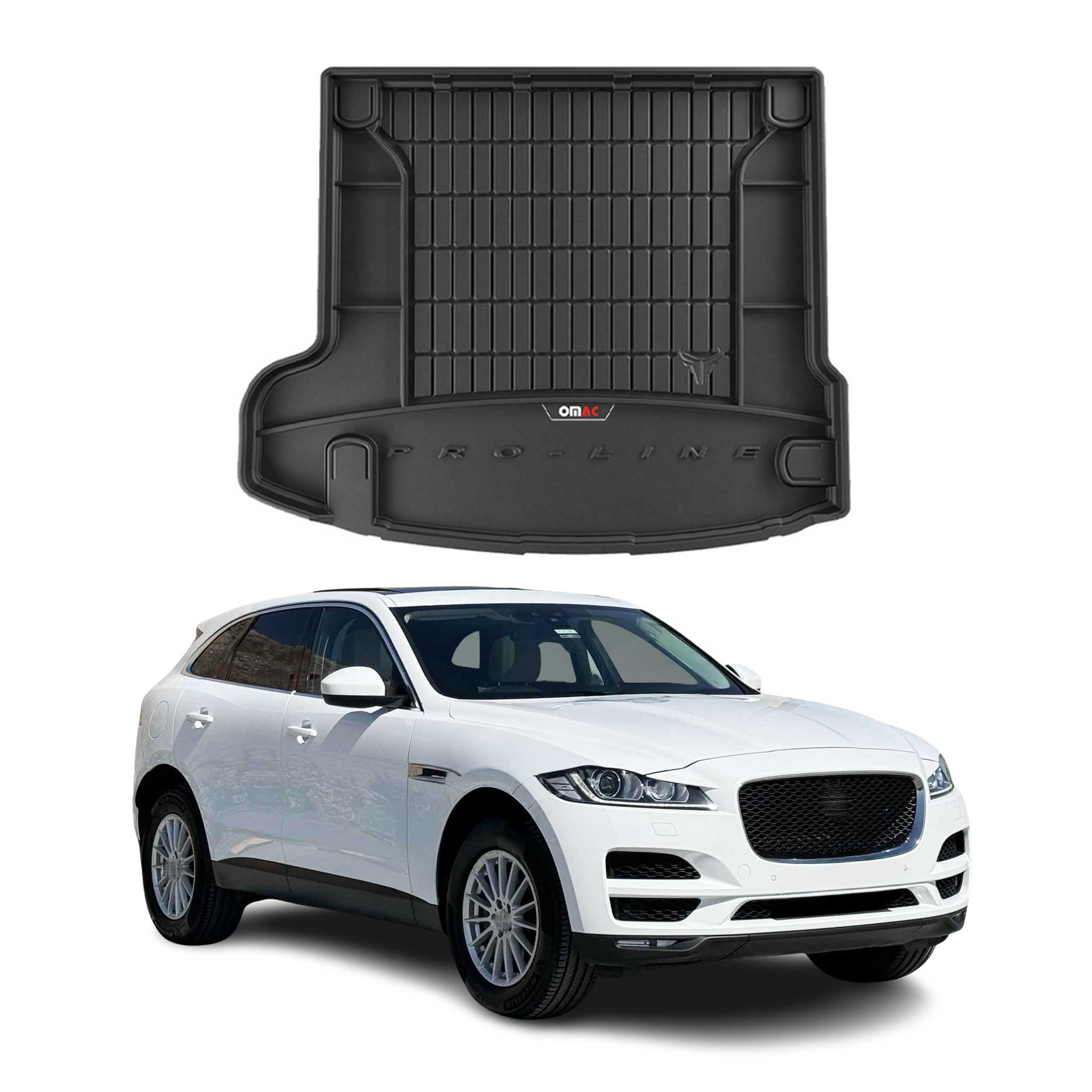 OMAC Premium Bandeja Maletero Alfombrilla para Jaguar F-Pace 2016-2025 Negro TPE