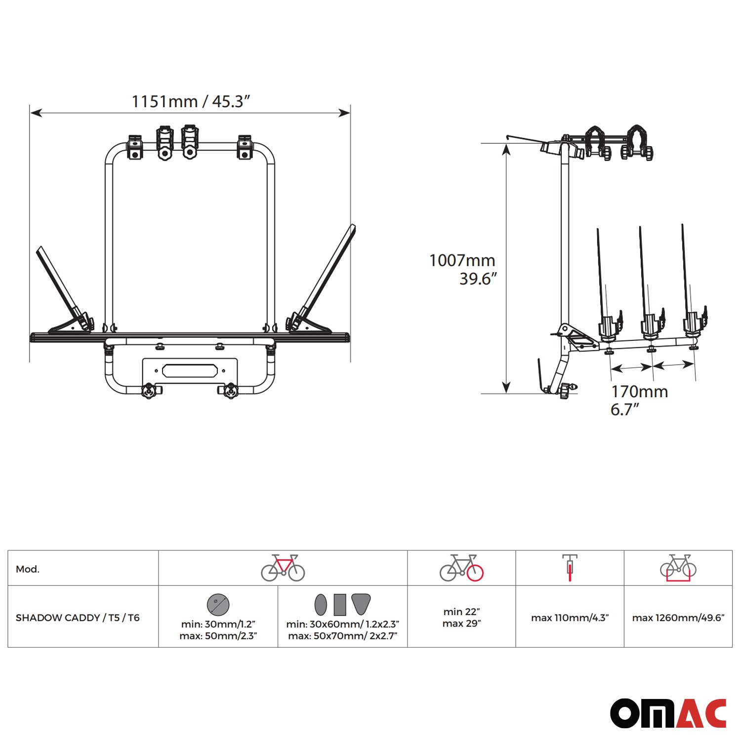 Portabicicletas de para Bicicletas para VW Caddy V 2020-2026 Plata Alu Acero