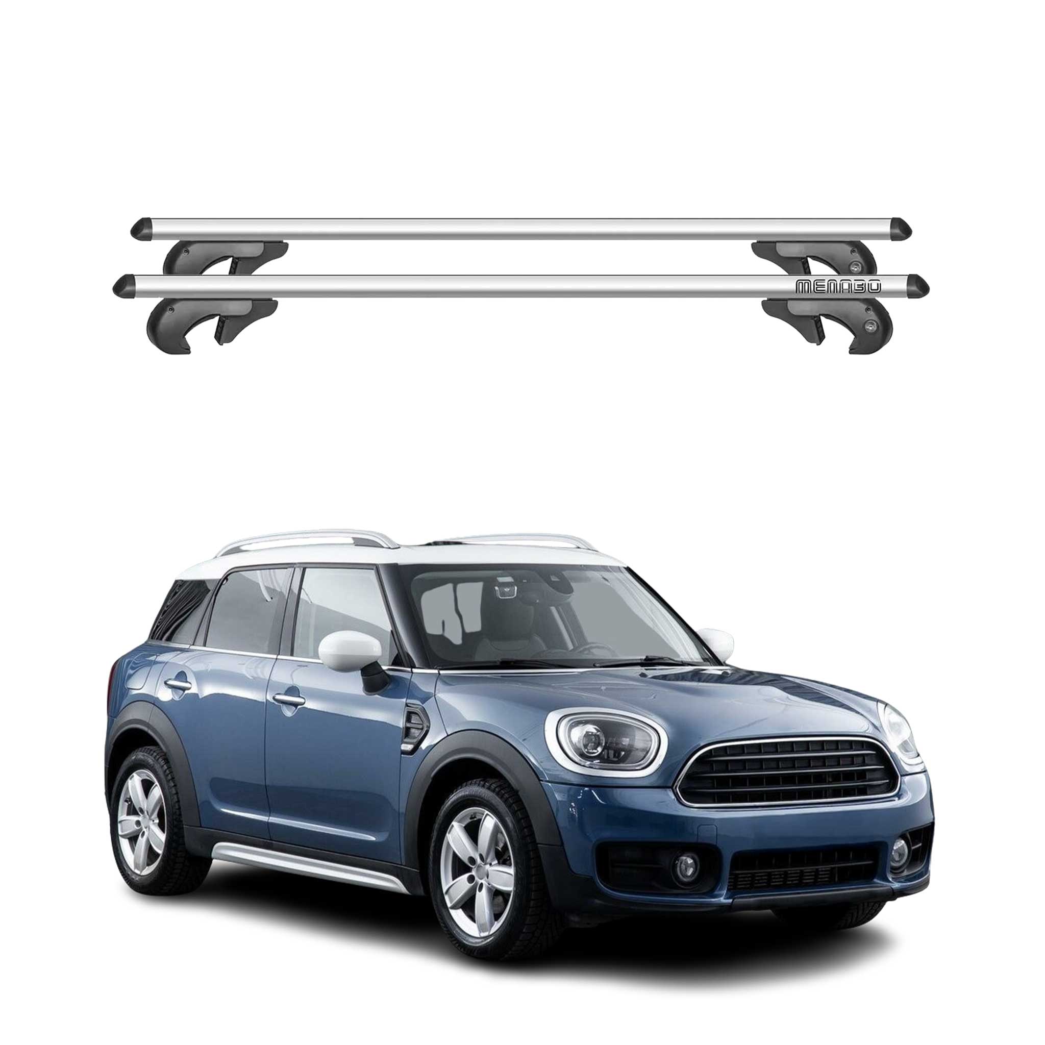 Menabo Barras Techo Baca para Mini Countryman F60 2017-2023 Gris Aluminio 2Pza