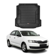 OMAC Premium Bandeja Maletero Alfombrilla para Skoda Rapid 2012-2019 Negro TPE